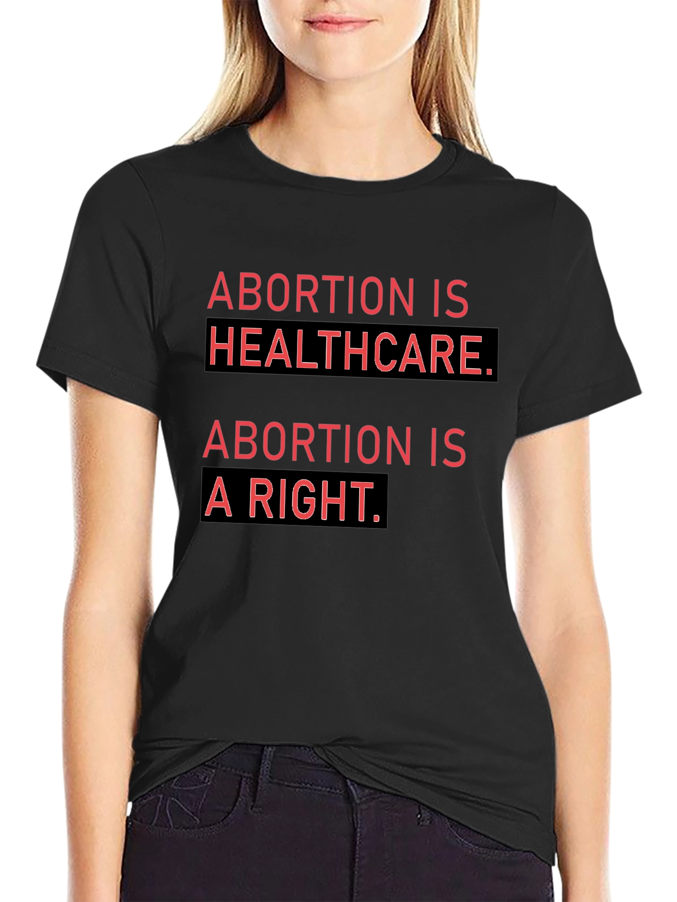 Black Abortion is Healthcare T-Shirt Pro Choice Activist Tee view 2