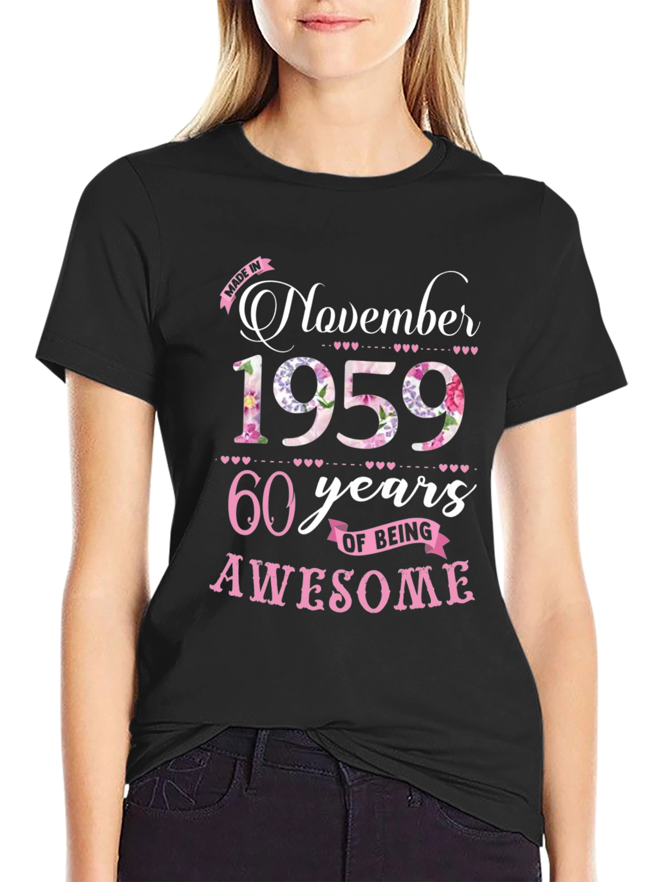 Black November 1959 60th Birthday T-Shirt view 2