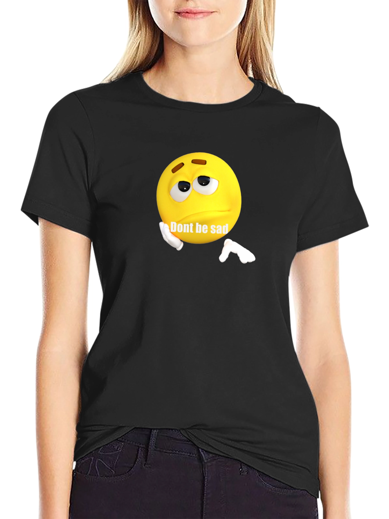 Black Don't Be Sad Graphic T-Shirt - Black view 2