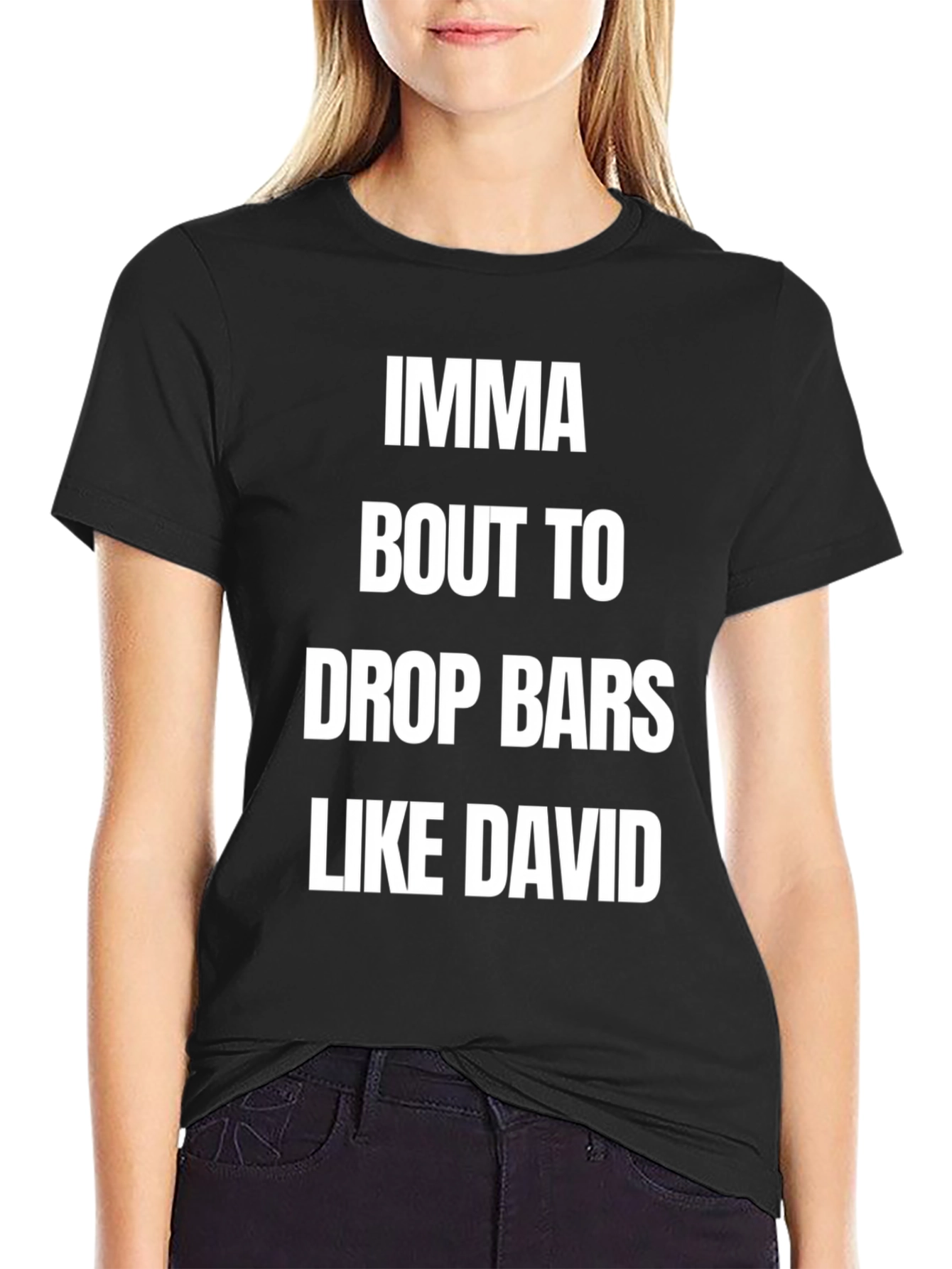 Black Imma Bout to Drop Bars Like David T-Shirt view 2