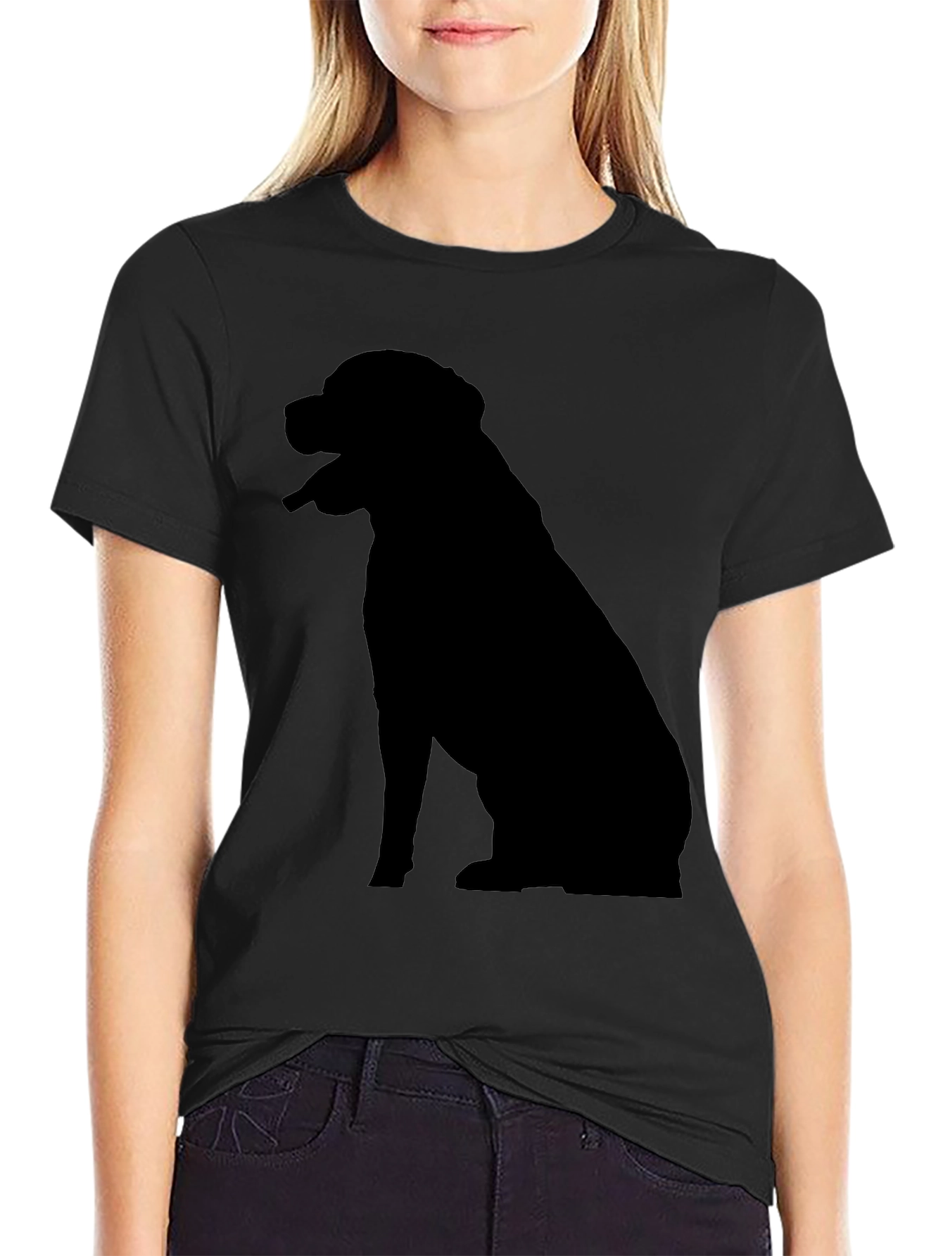 Black Dog Silhouette Graphic Tee - Men's Black T-Shirt view 2