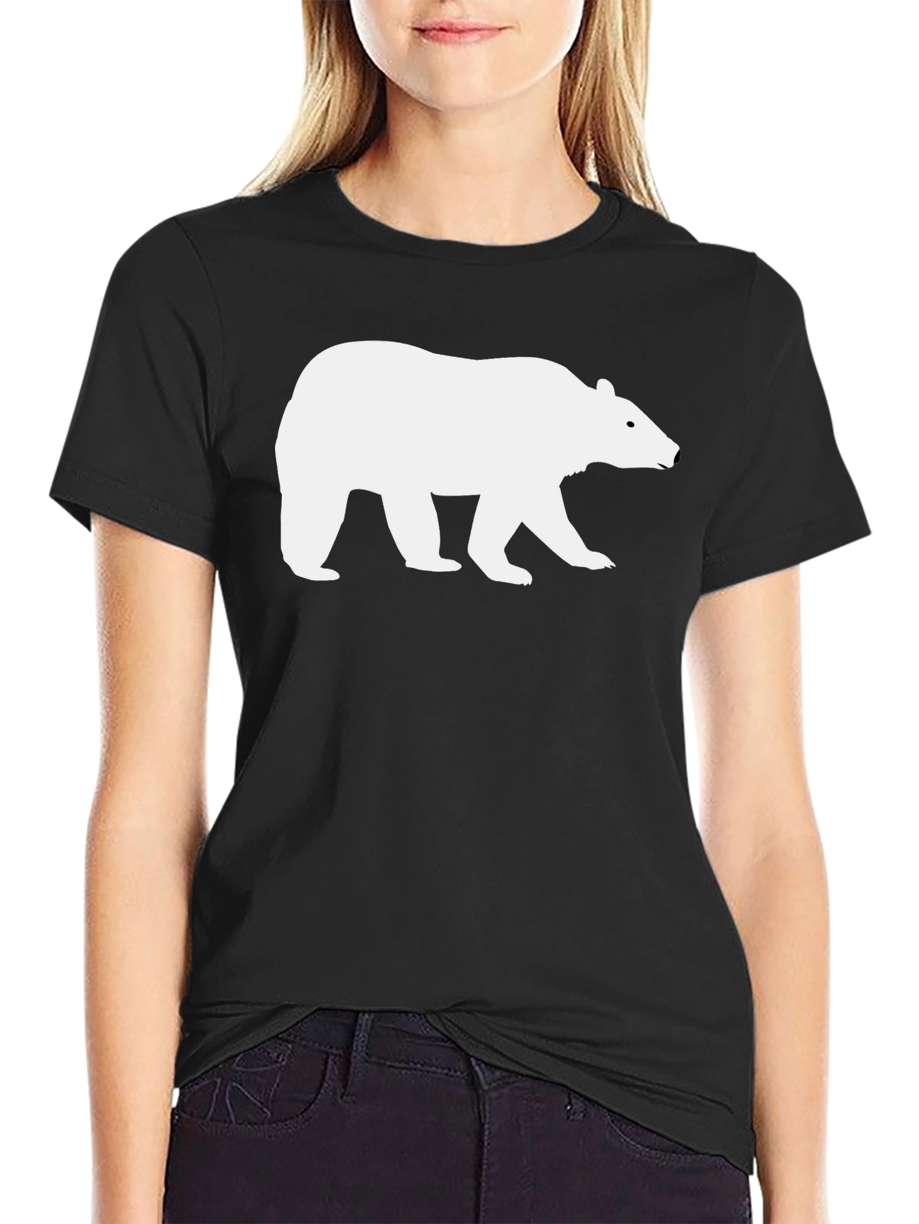 Black Black Bear Graphic Tee - Animal Lover T-Shirt view 2