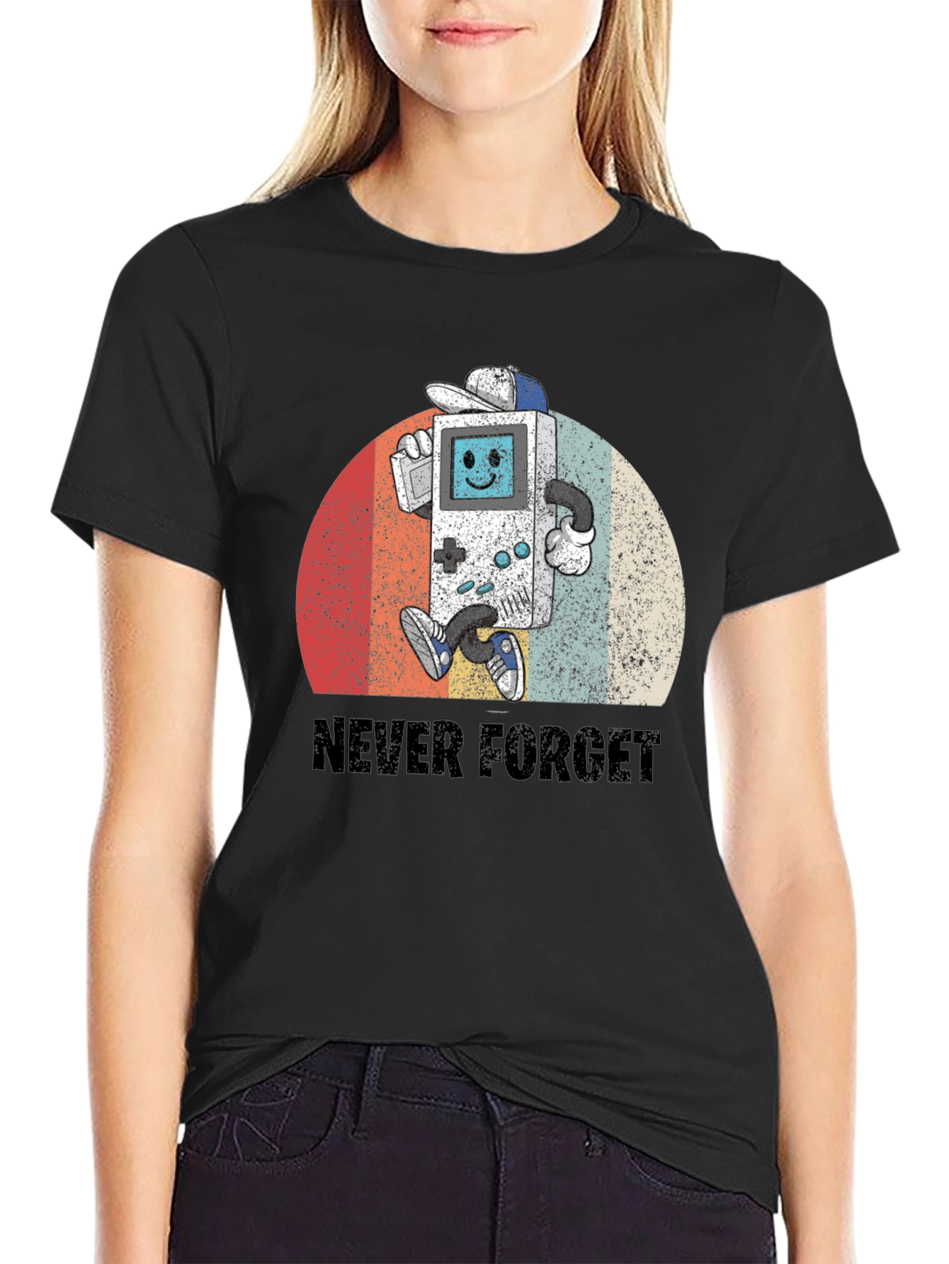 Black Retro Gamer T-Shirt - Never Forget view 2