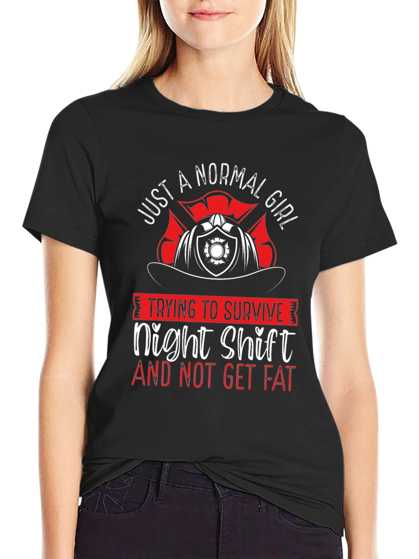 Black Night Shift Girl T-Shirt view 2