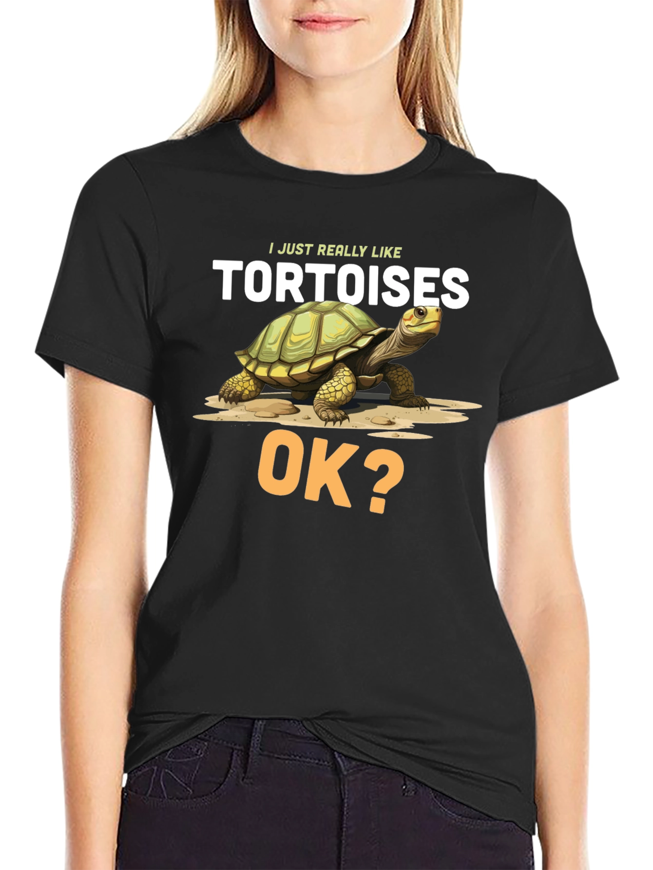Black Tortoise Lover T-Shirt - 'I Just Really Like Tortoises' view 2