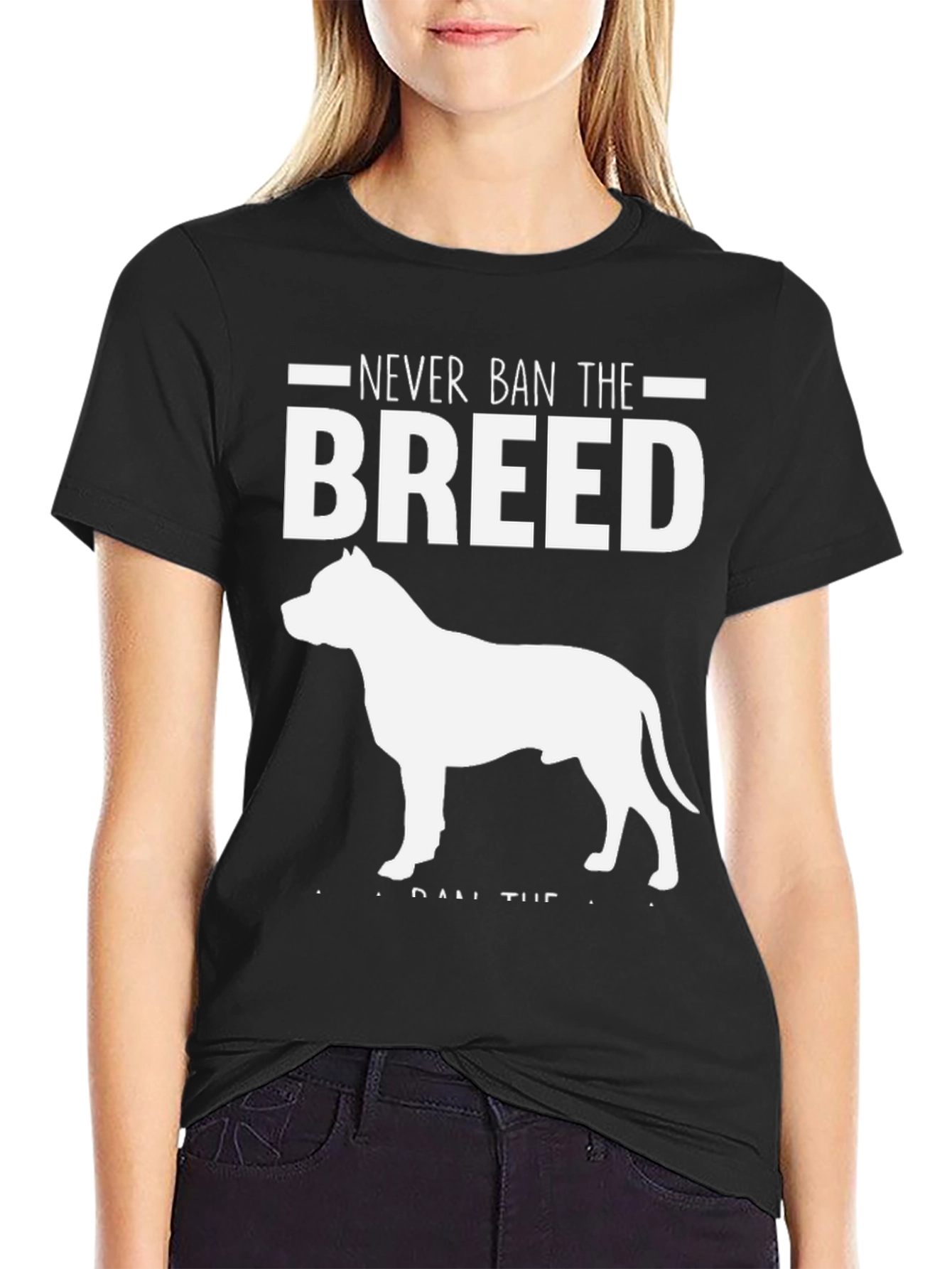 Black Never Ban the Breed Dog T-Shirt view 2