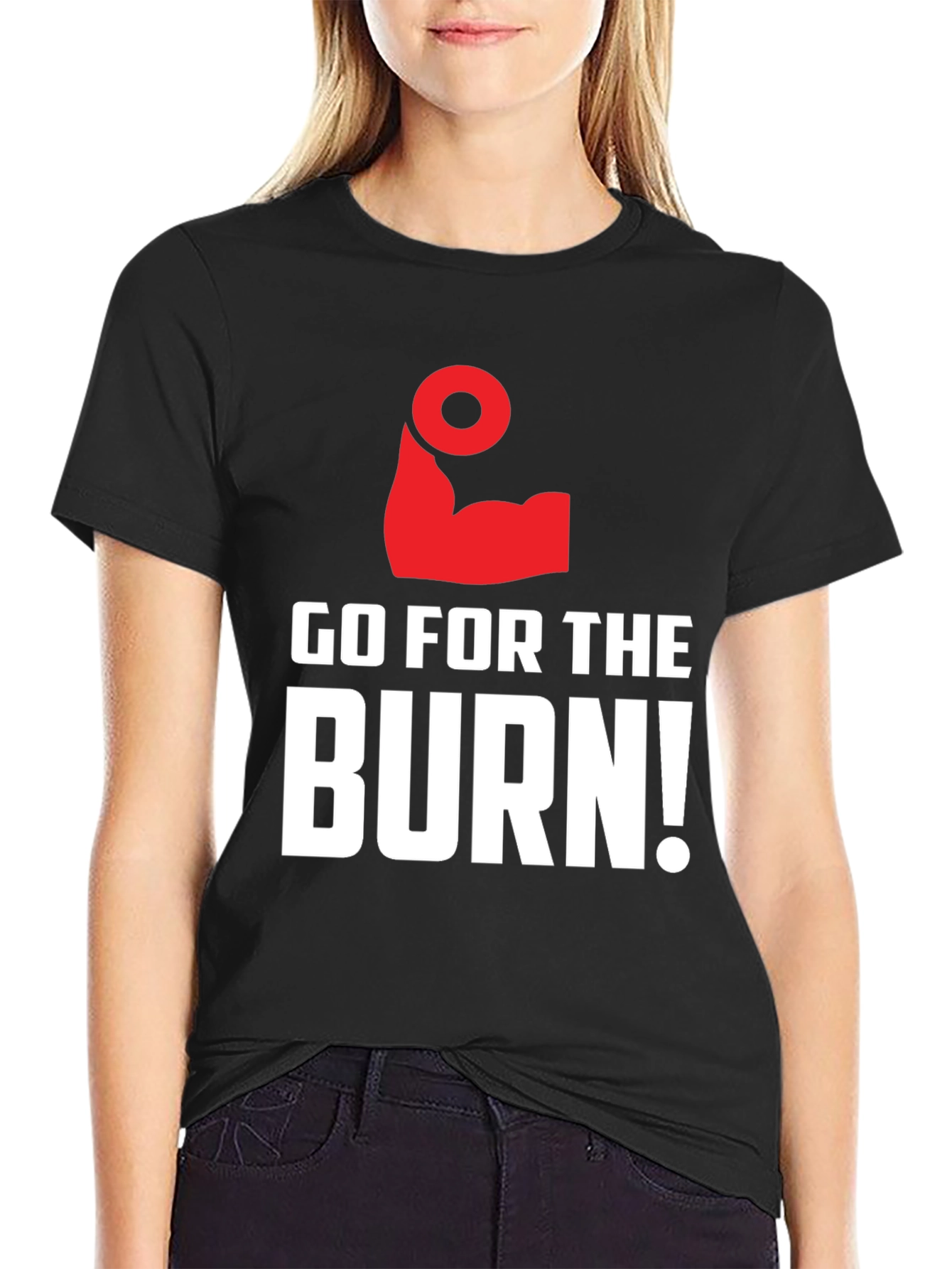 Black Go For The Burn! Graphic Tee Shirt view 2