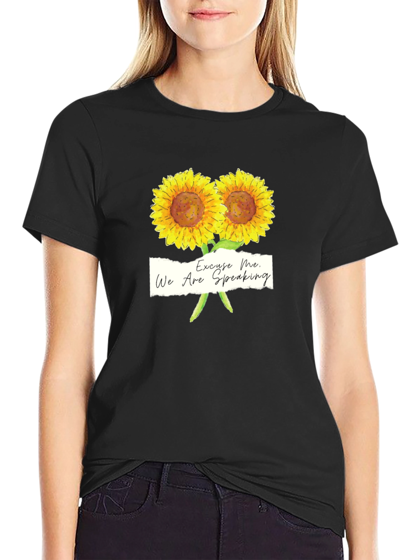 Black Excuse Me, Sunflower Graphic Tee view 2