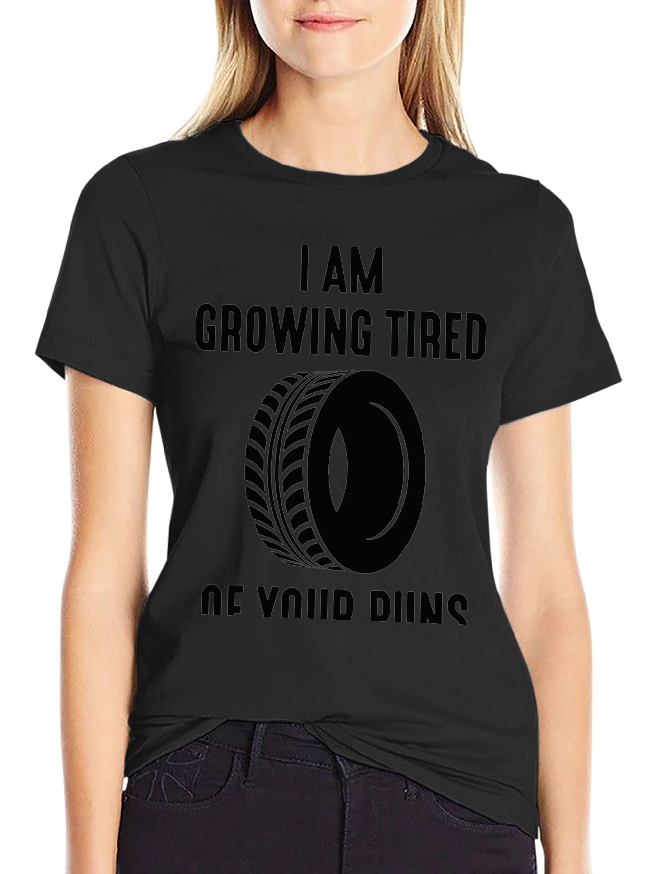 Black I Am Growing Tired of Your Runs Graphic Tee view 2