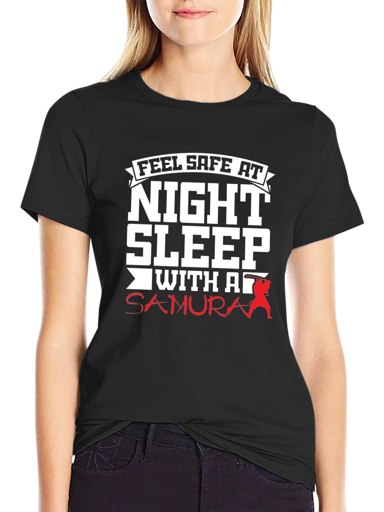 Black Feel Safe At Night T-Shirt view 2