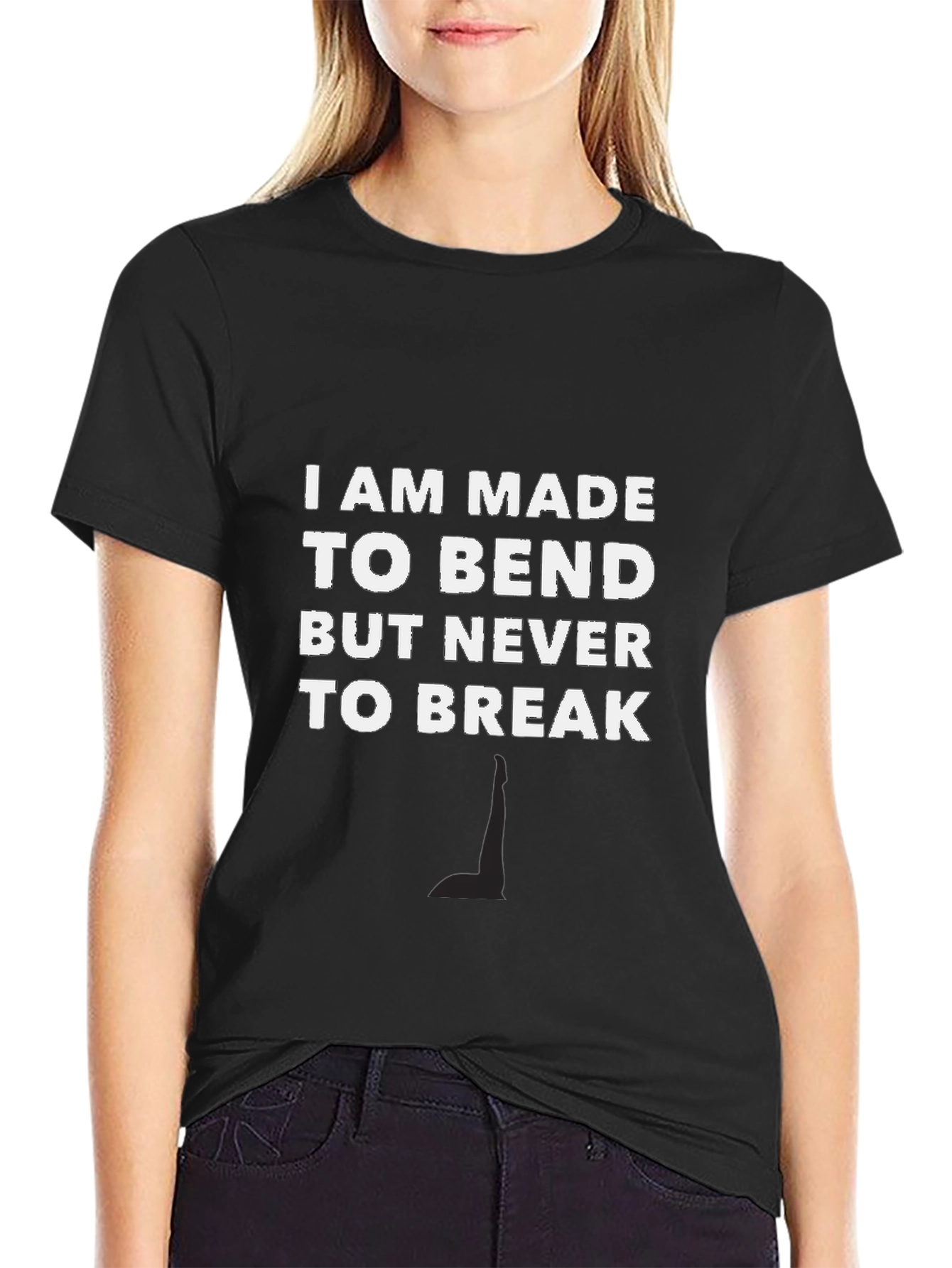 Black Resilient Black T-Shirt: Bend, Don't Break view 2