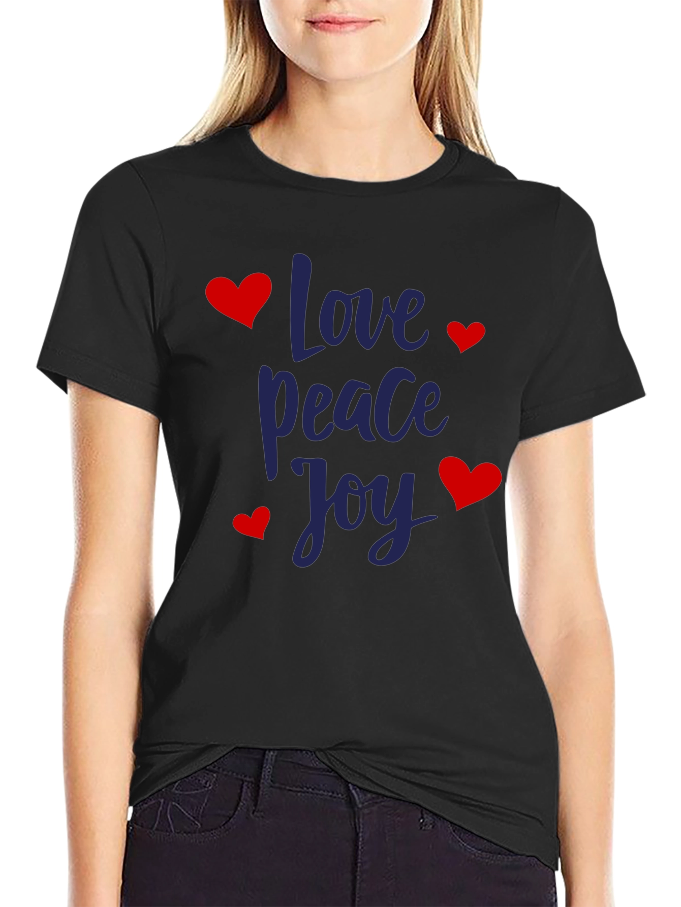 Black Love Peace Joy Graphic T-Shirt view 2