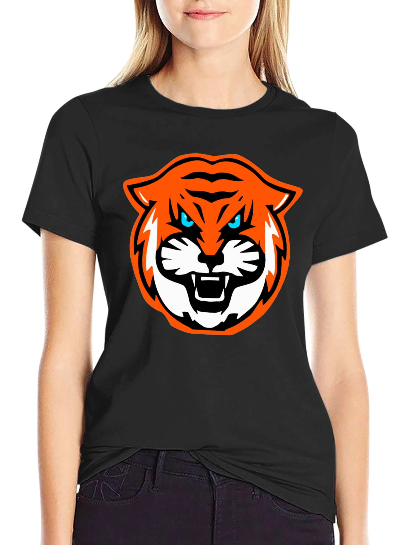 Black Tiger Graphic Black T-Shirt view 2