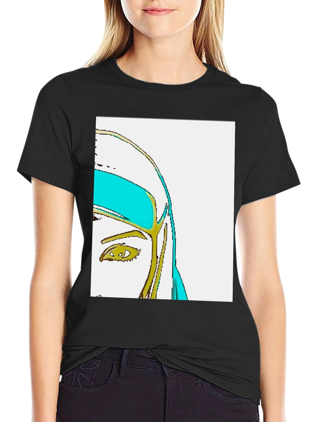 Black Abstract Virgin Mary Graphic Tee view 2