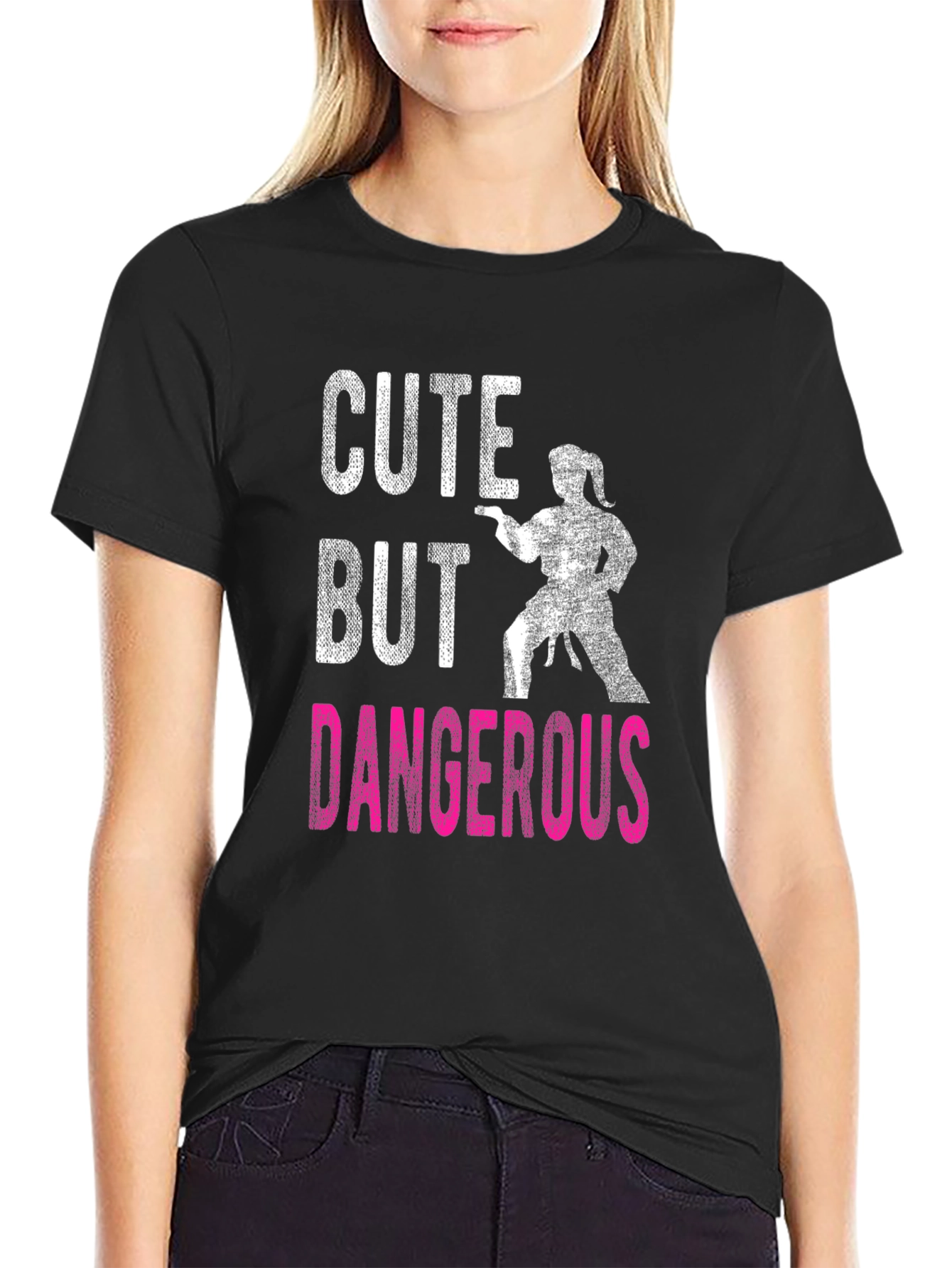 Black Cute But Dangerous T-Shirt view 2