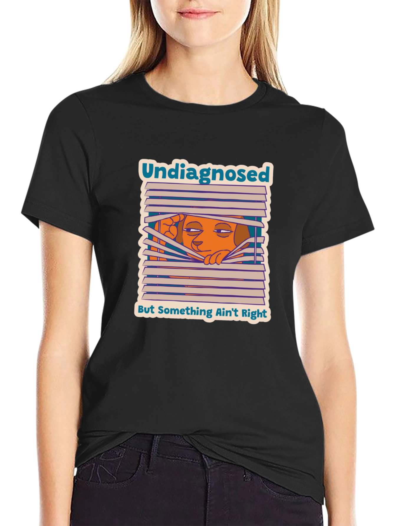 Black Undiagnosed Tee: Something Ain't Right - Comfy Novelty T-Shirt view 2