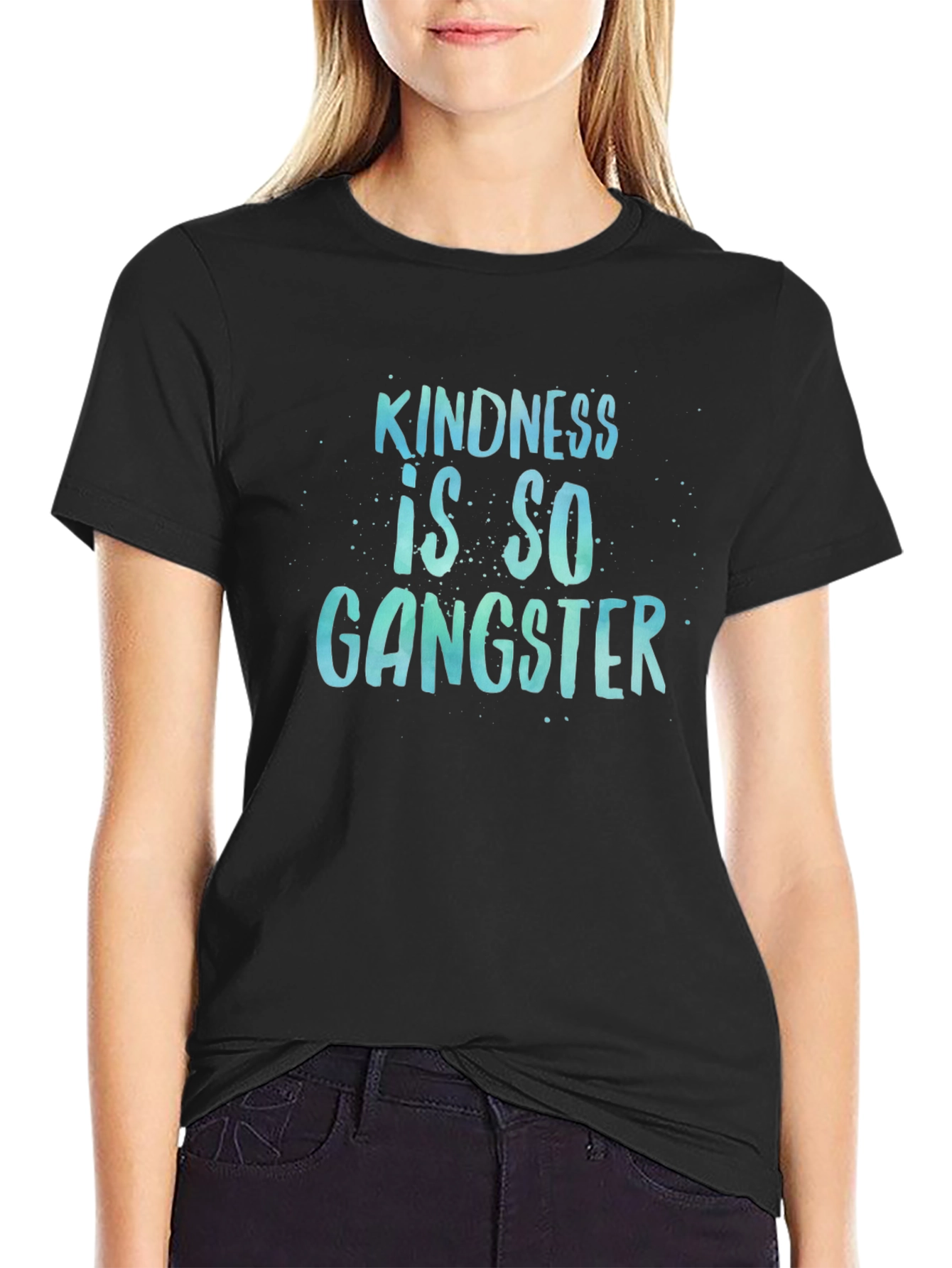 Black Kindness is So Gangster Black T-Shirt view 2