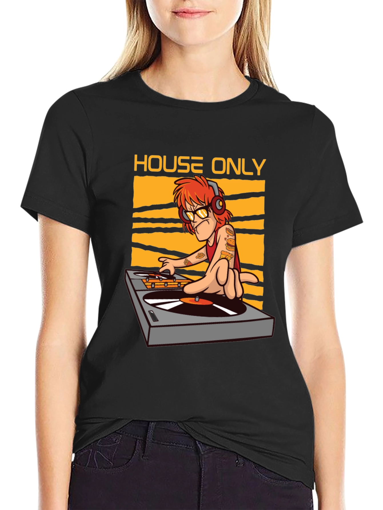 Black House Music DJ Graphic T-Shirt view 2