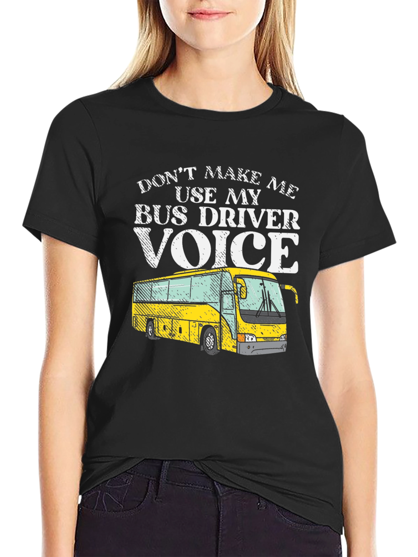 Black Bus Driver Voice T-Shirt - Funny Graphic Tee view 2