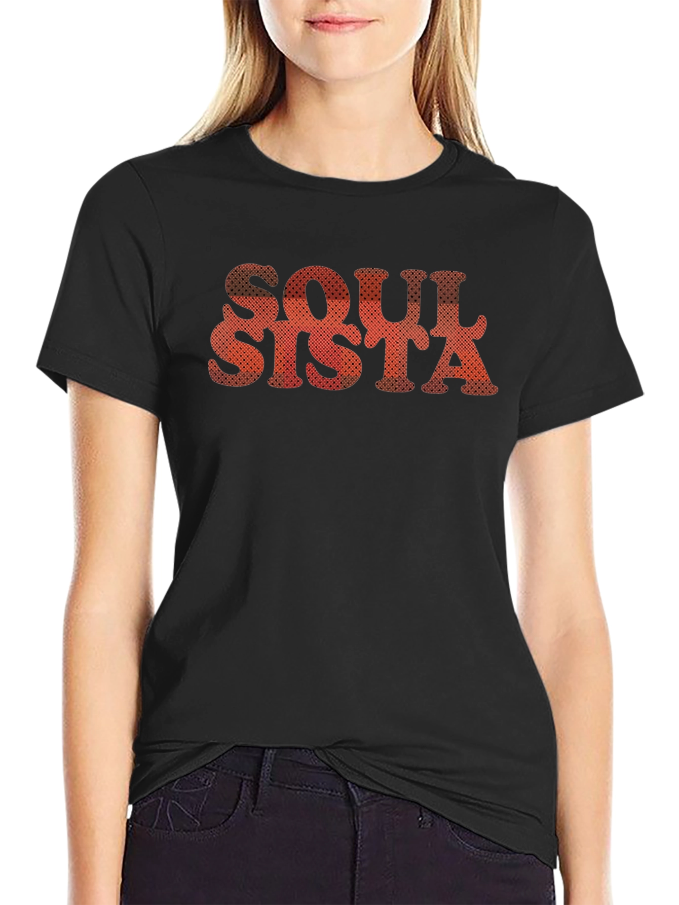 Black Soul Sista Graphic Tee - Black Unisex T-Shirt view 2