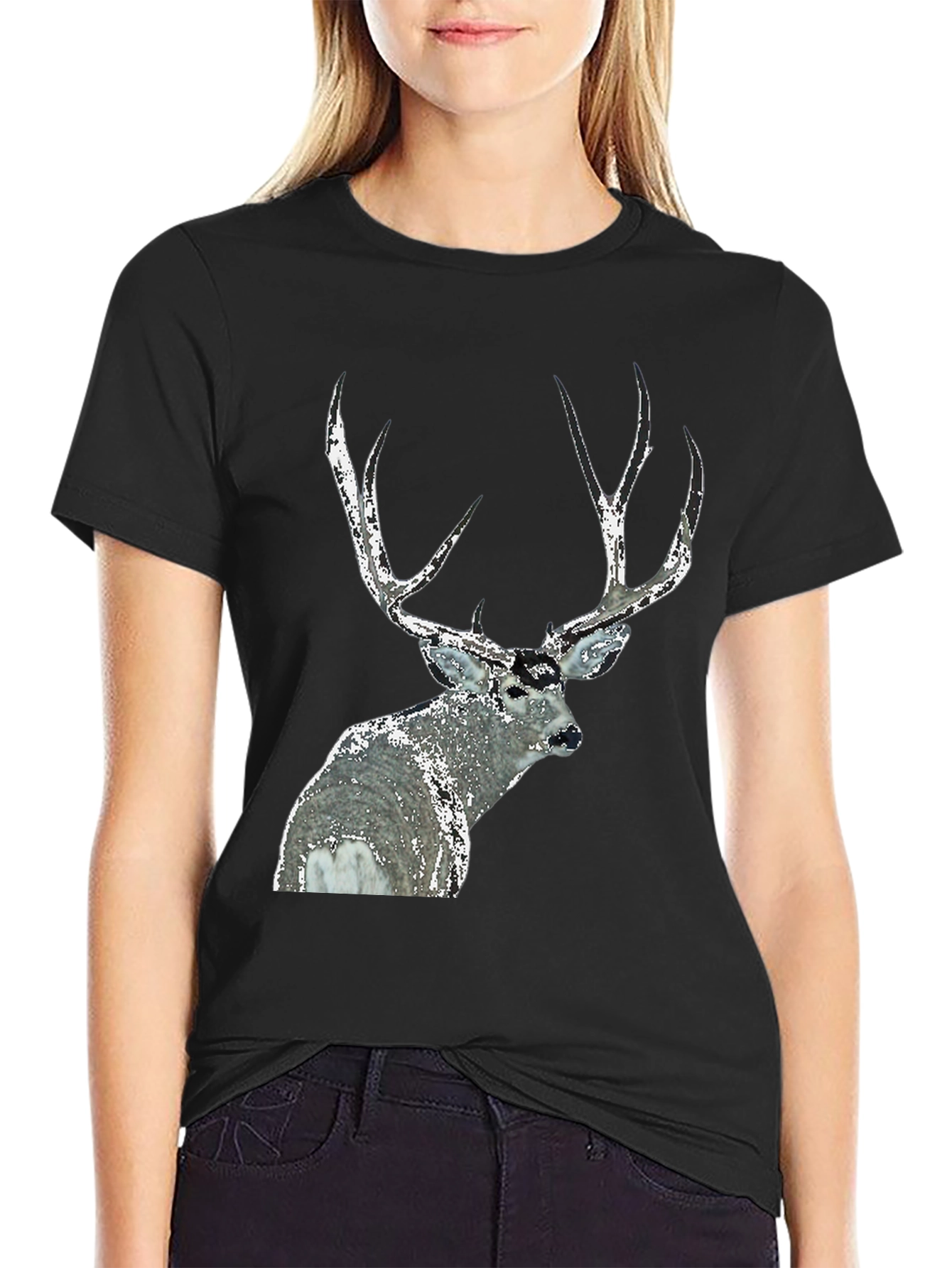 Black Deer Graphic Tee - Black Short Sleeve view 2