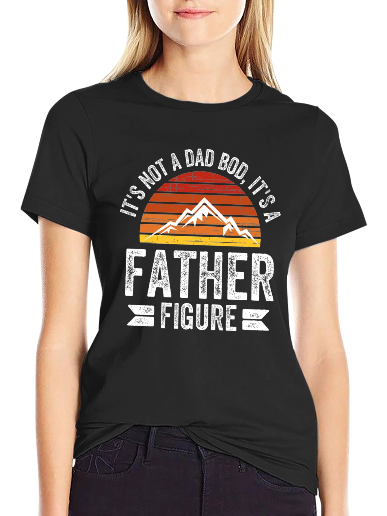 Black Funny Dad Bod Father Figure Graphic Tee view 2