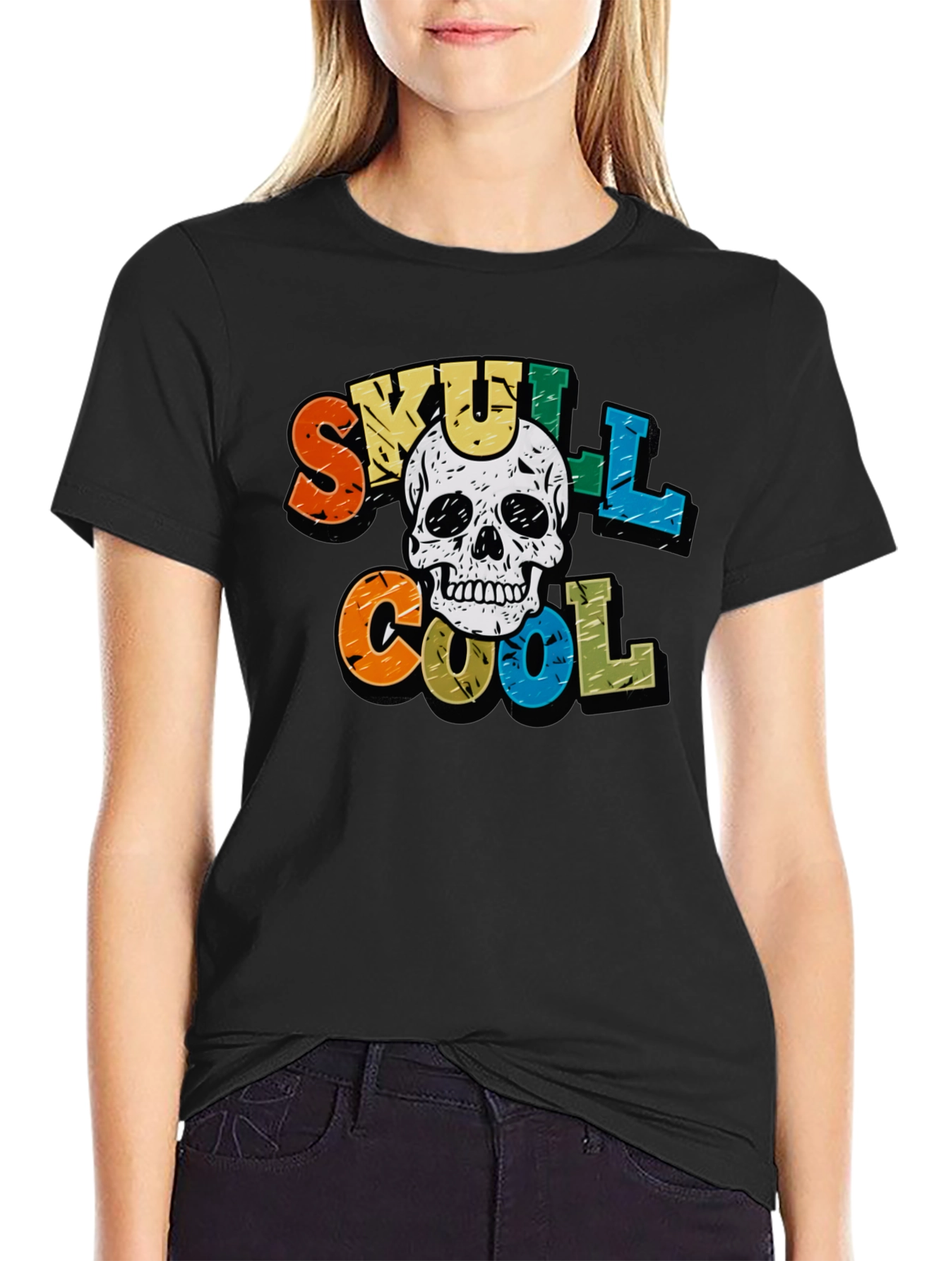 Black Skull Cool Graphic T-Shirt view 2