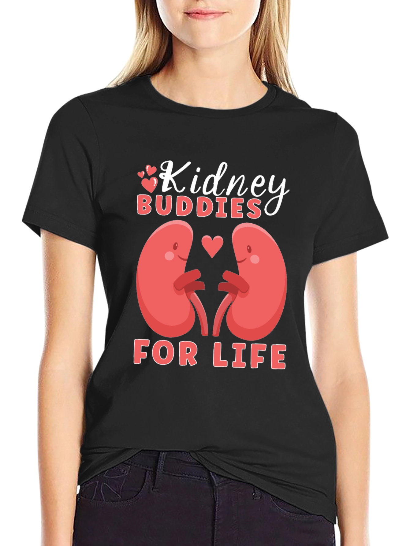 Black Kidney Buddies T-Shirt: For Life view 2