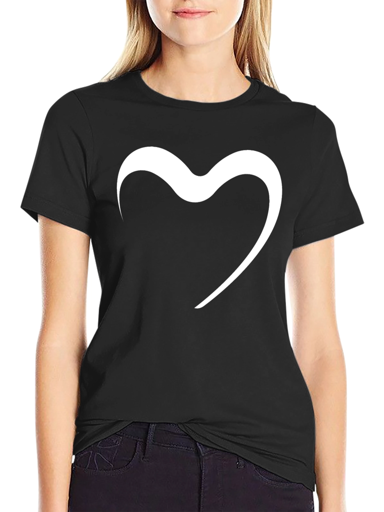Black Heart Graphic Black T-Shirt view 2