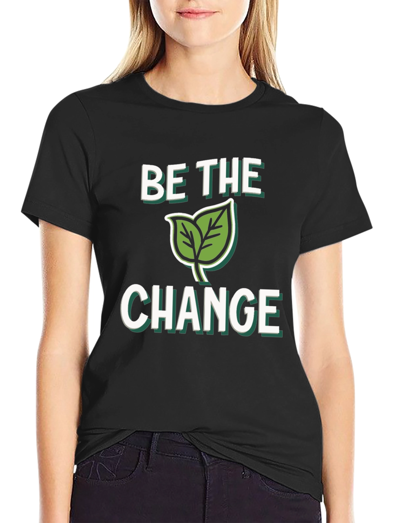 Black Be The Change Graphic T-Shirt - Eco Friendly Design view 2