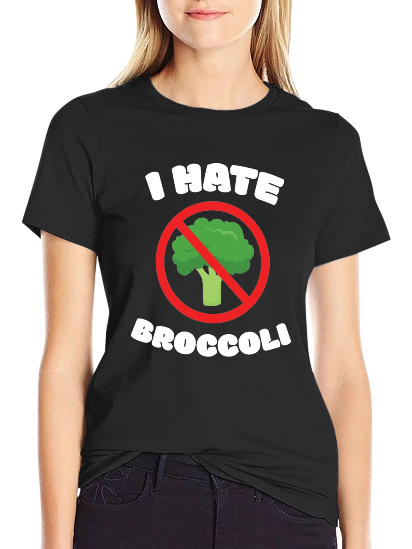Black I Hate Broccoli Graphic Tee - Black T-Shirt view 2