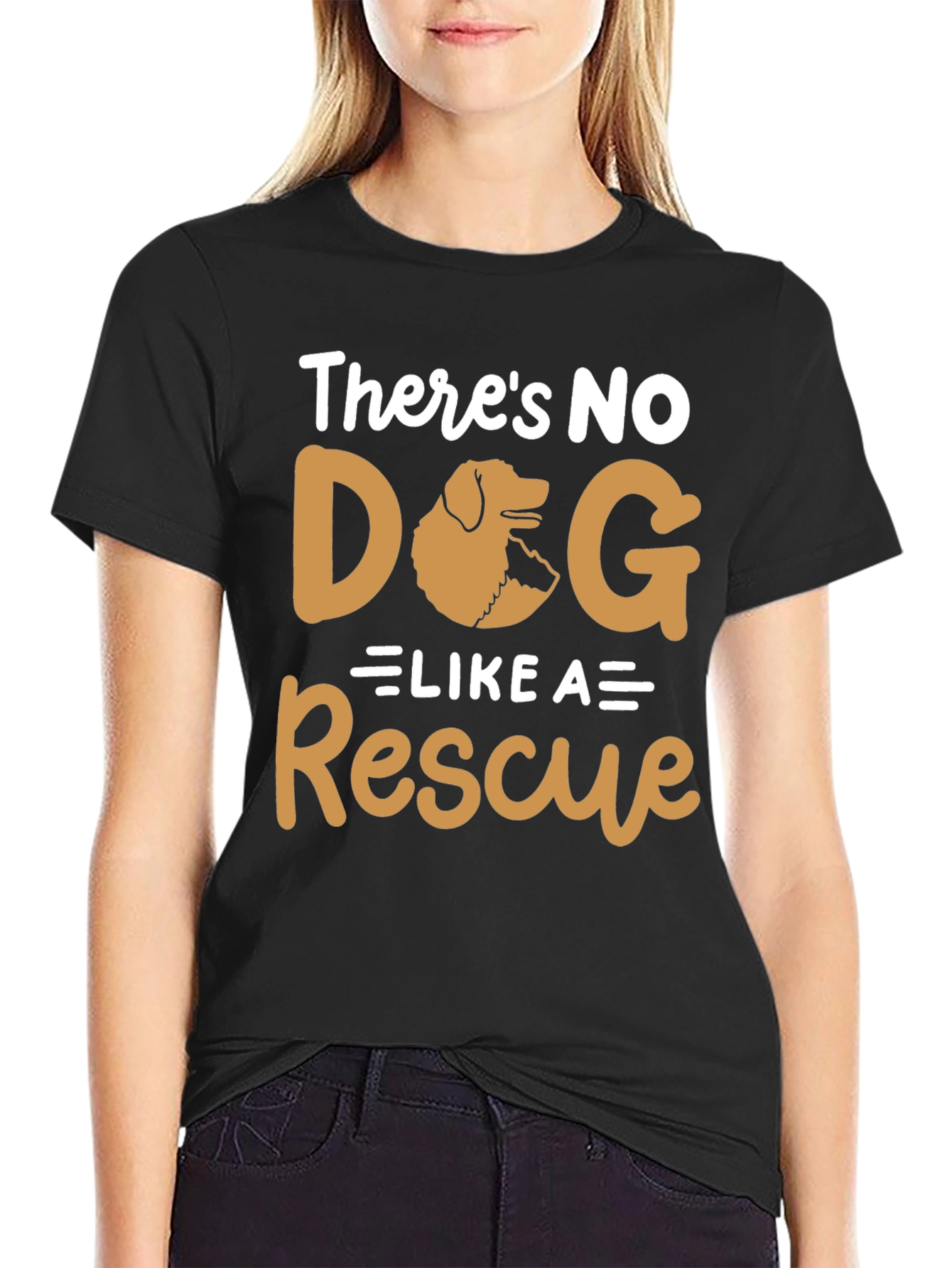 Black Rescue Dog T-Shirt - Unisex Graphic Tee view 2