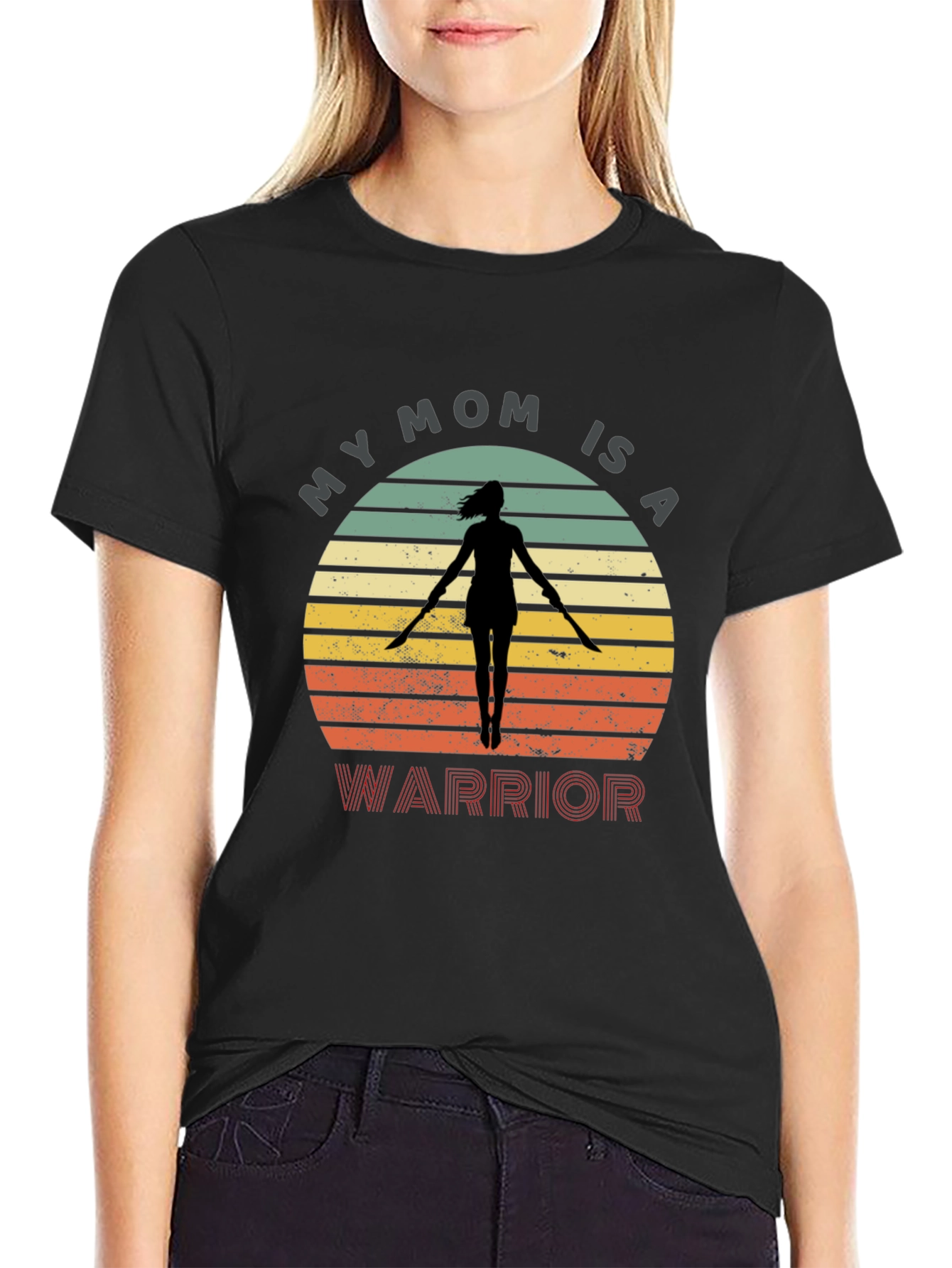 Black My Mom Is A Warrior Graphic Tee - Unisex view 2