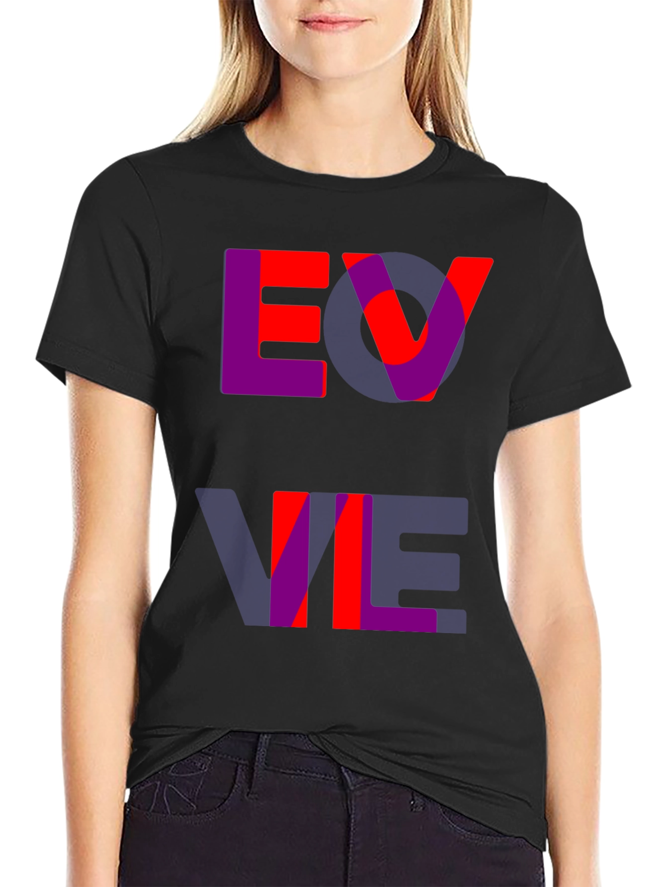 Black Bold Graphic Tee - Evil Design view 2