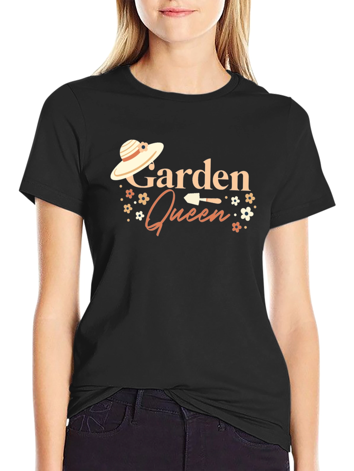 Black Garden Queen Black Graphic T-Shirt view 2