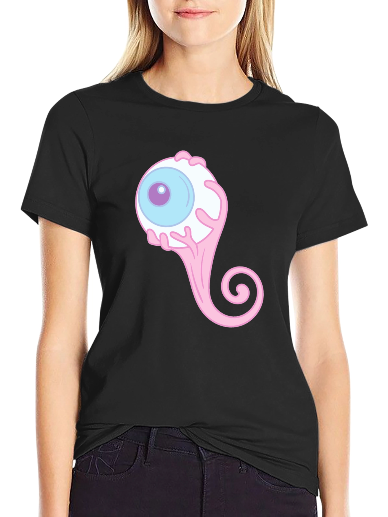 Black Eyeball Graphic Tee - Quirky & Unique Design view 2