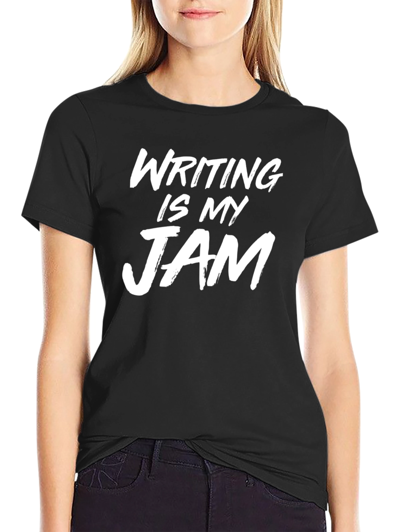 Black Writing Is My Jam Black T-Shirt view 2