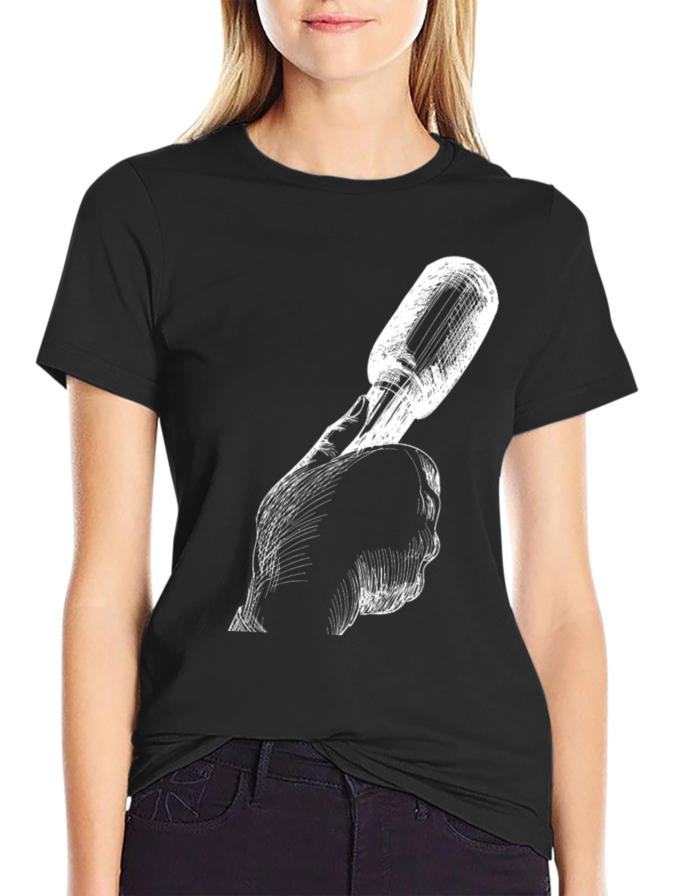 Screwdriver Graphic Tee - Hand Drawn Style - 2