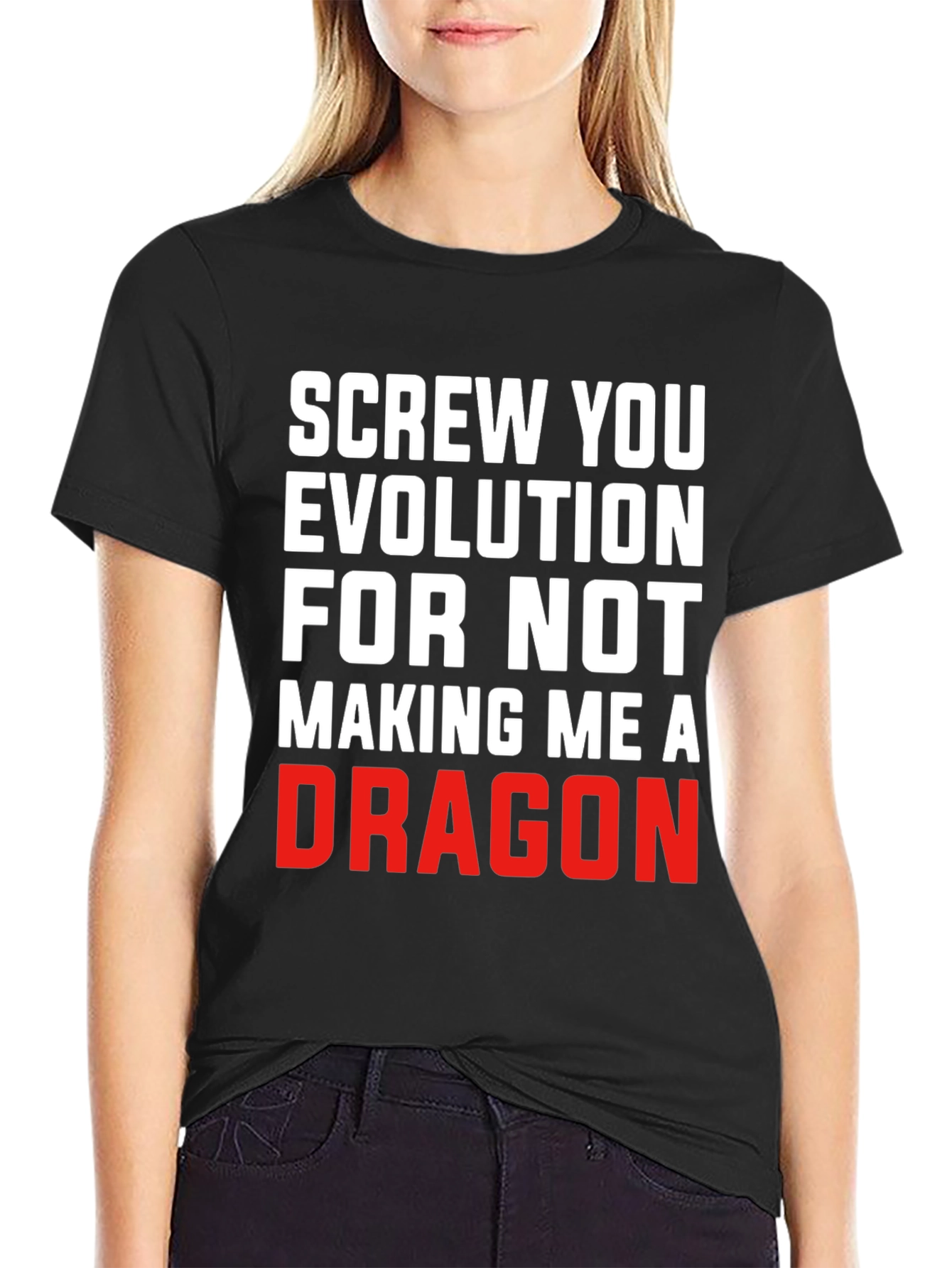 Black Funny Evolution Dragon T-Shirt view 2