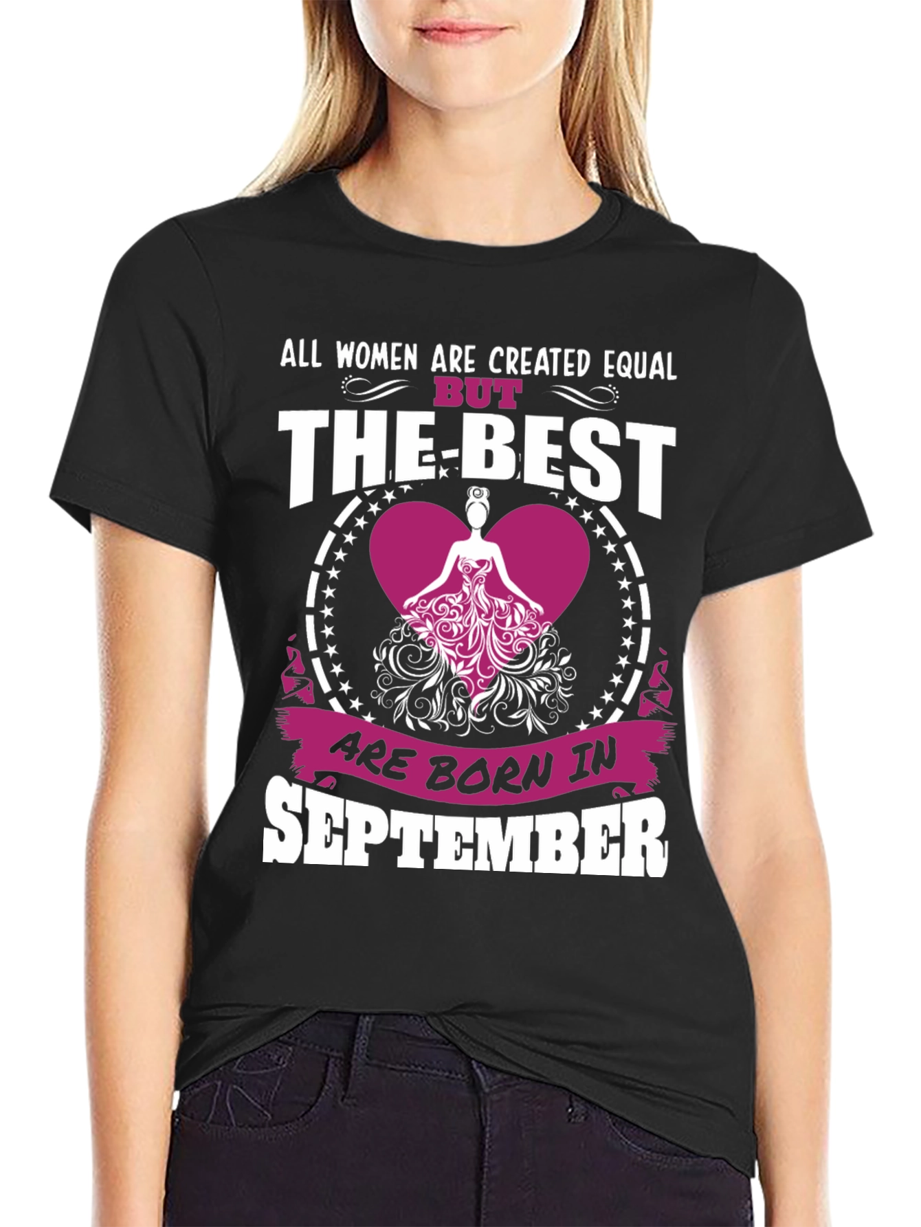 Black Women Created Equal September Birthday T-Shirt view 2