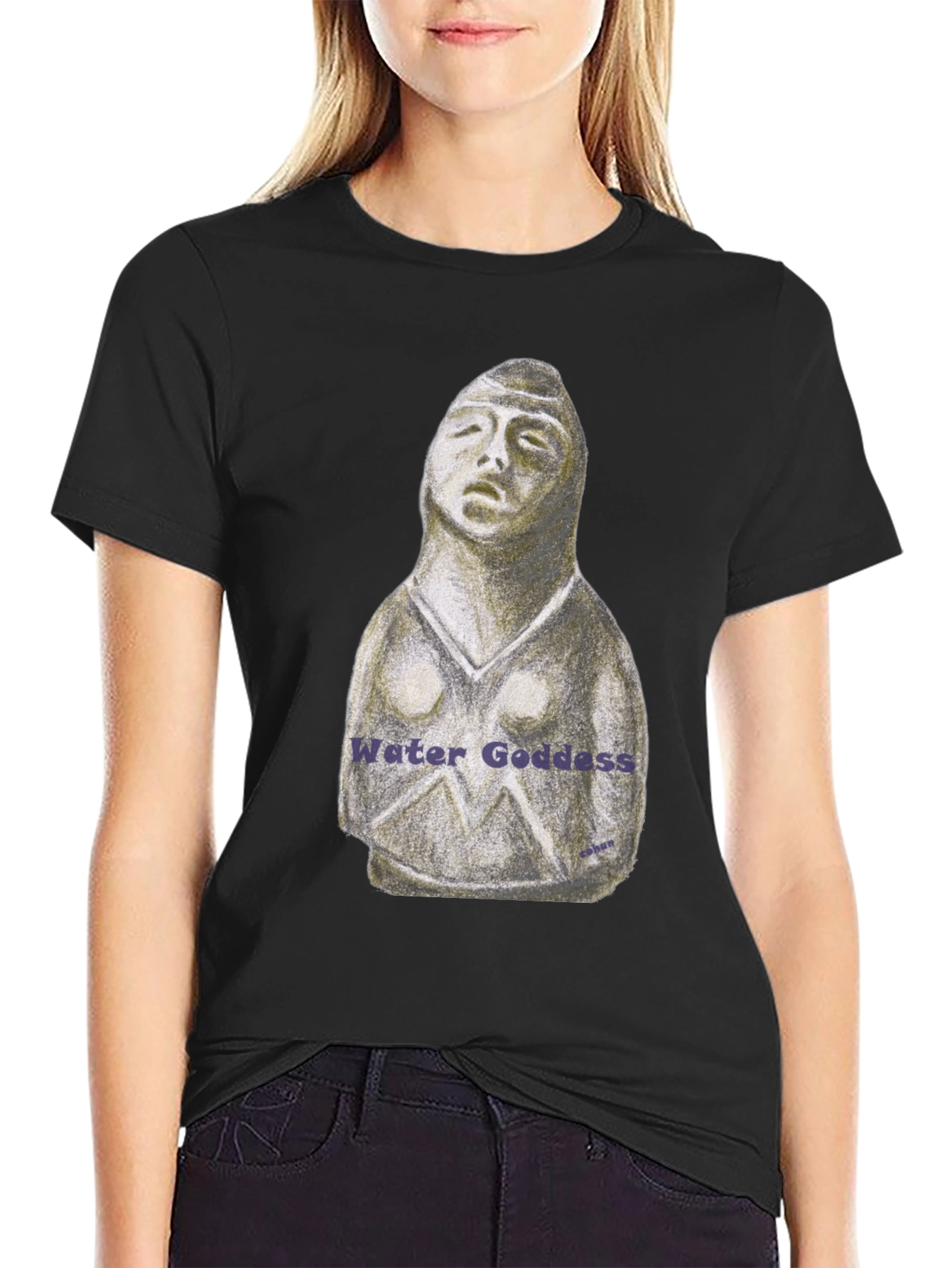 Black Water Goddess Graphic T-Shirt view 2
