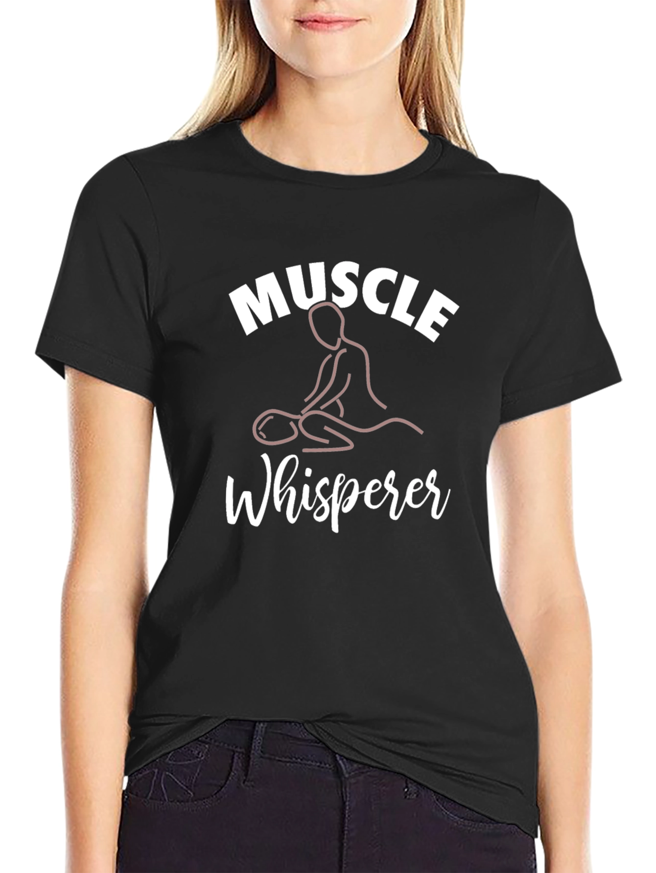 Black Muscle Whisperer Graphic T-Shirt view 2