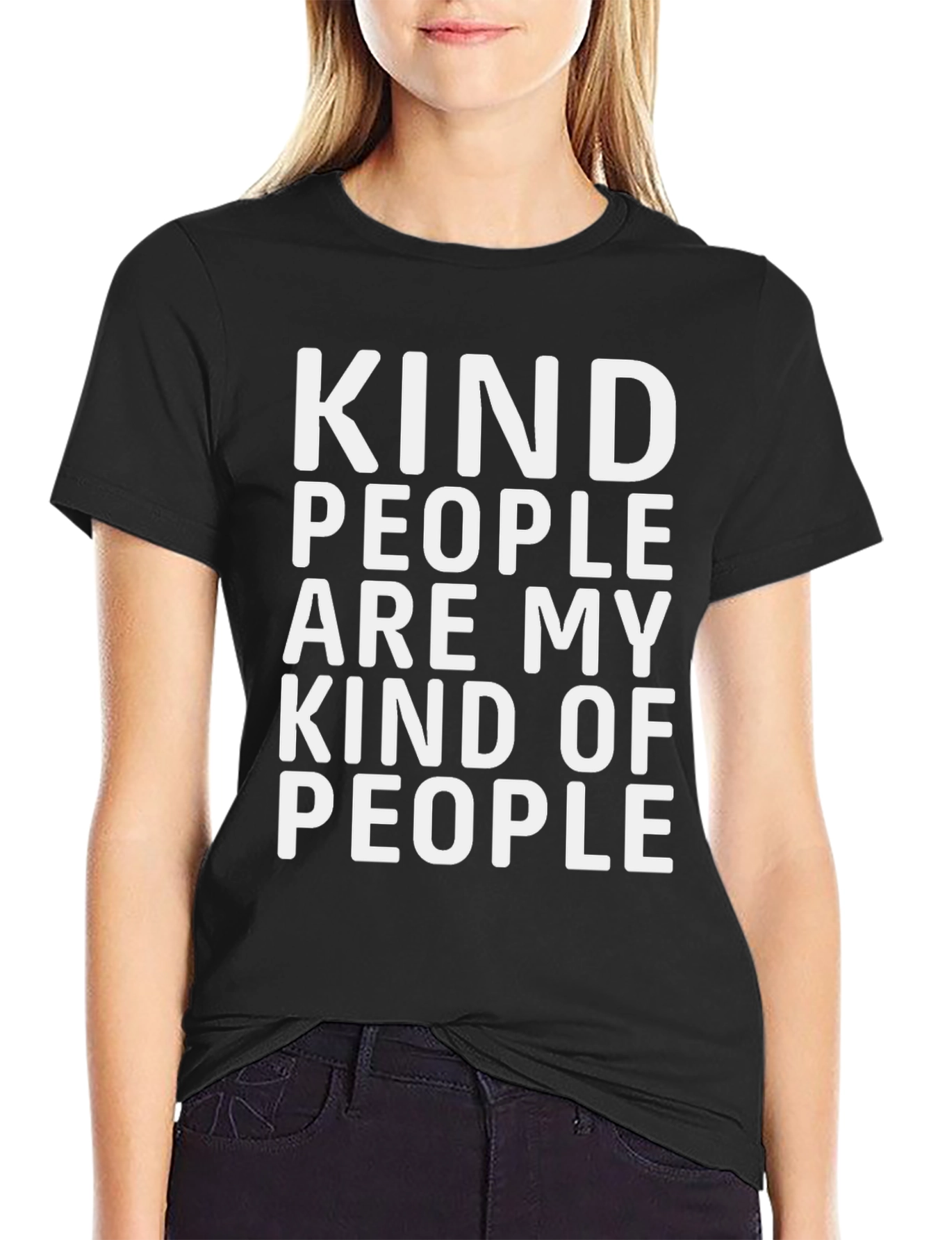 Black Kind People T-Shirt - Unisex Graphic Tee view 2