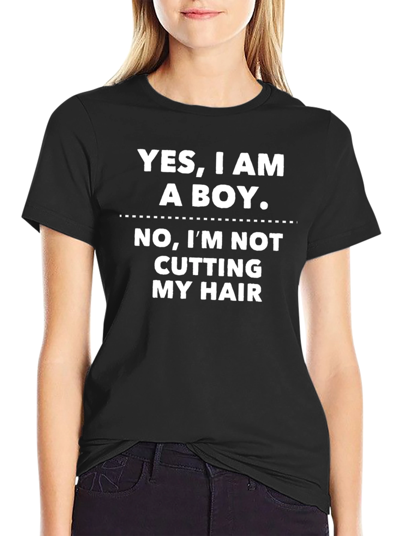 Black Yes, I Am a Boy T-Shirt view 2