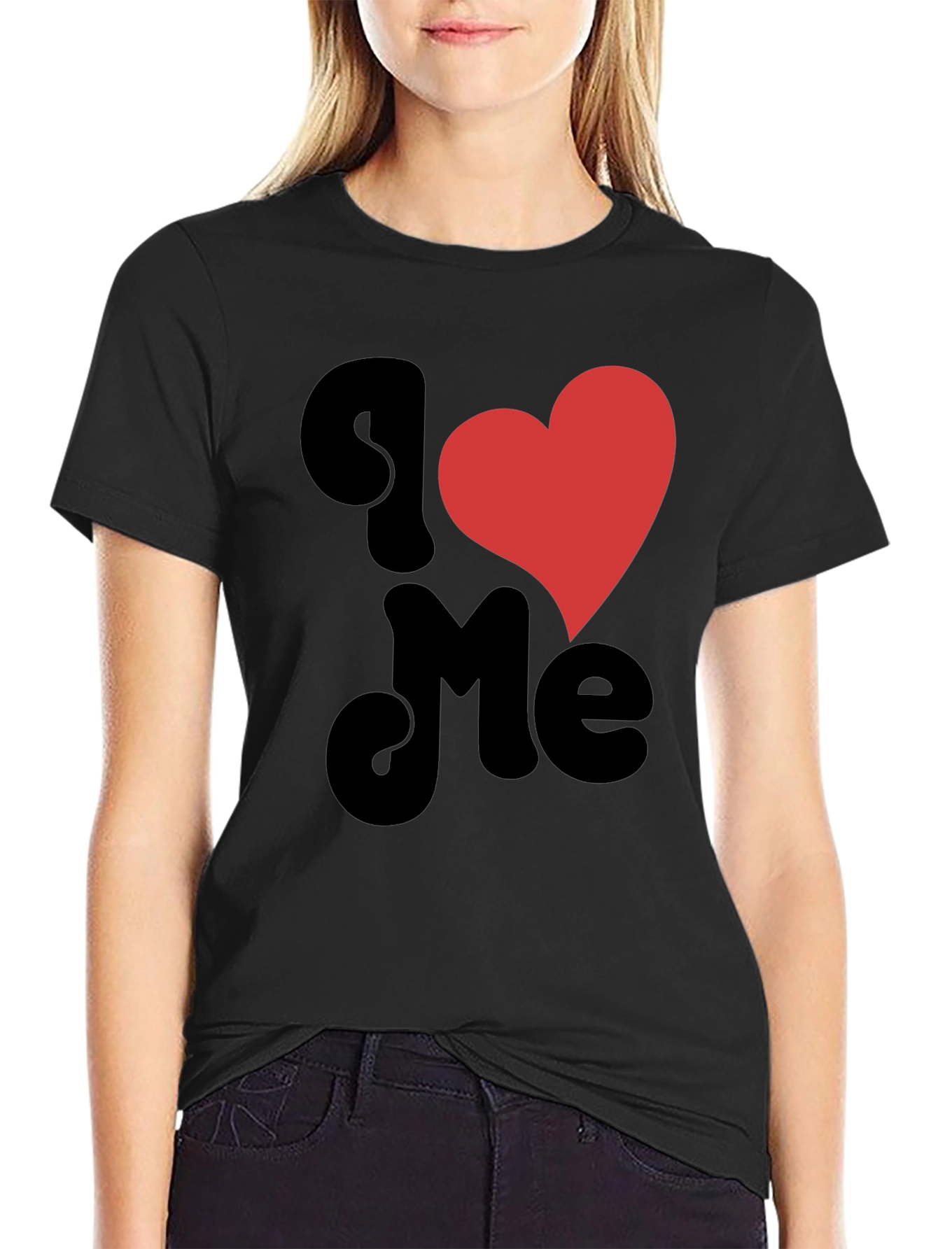 Black I Heart Me Black Graphic Tee view 2