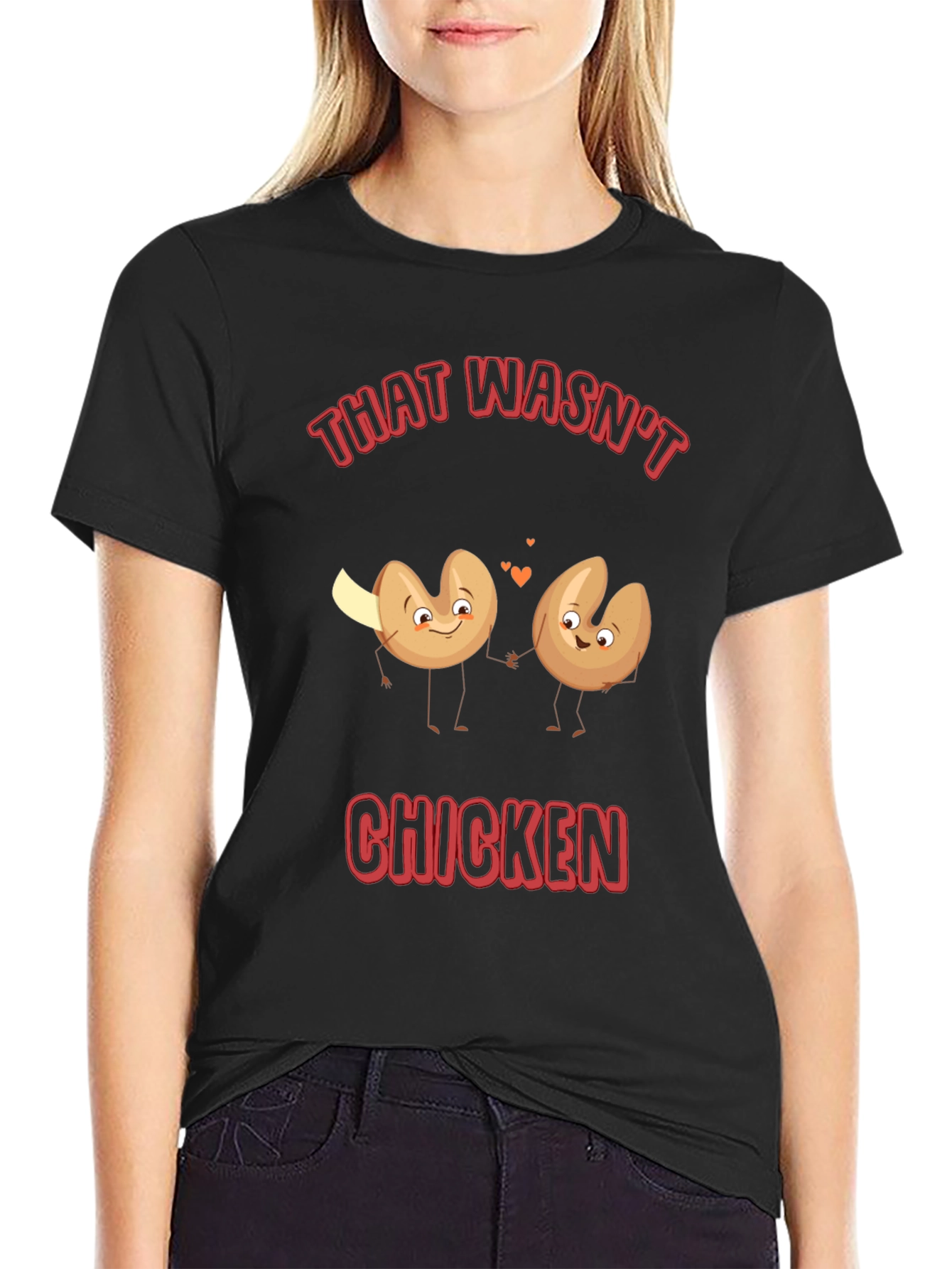 Black Funny That Wasn't Chicken Fortune Cookie T-Shirt view 2