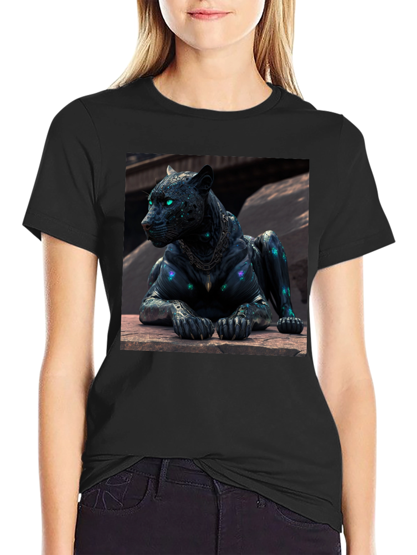 Black Black Panther Graphic Tee - Unique Design view 2