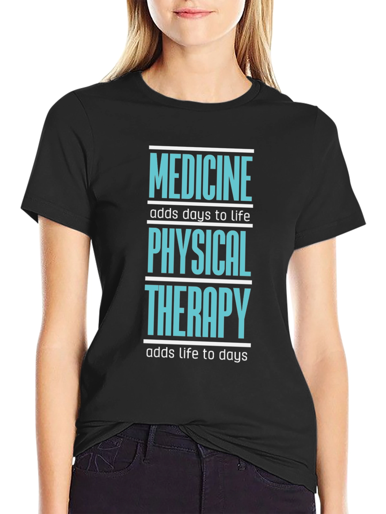 Black Medicine & Physical Therapy Graphic T-Shirt view 2