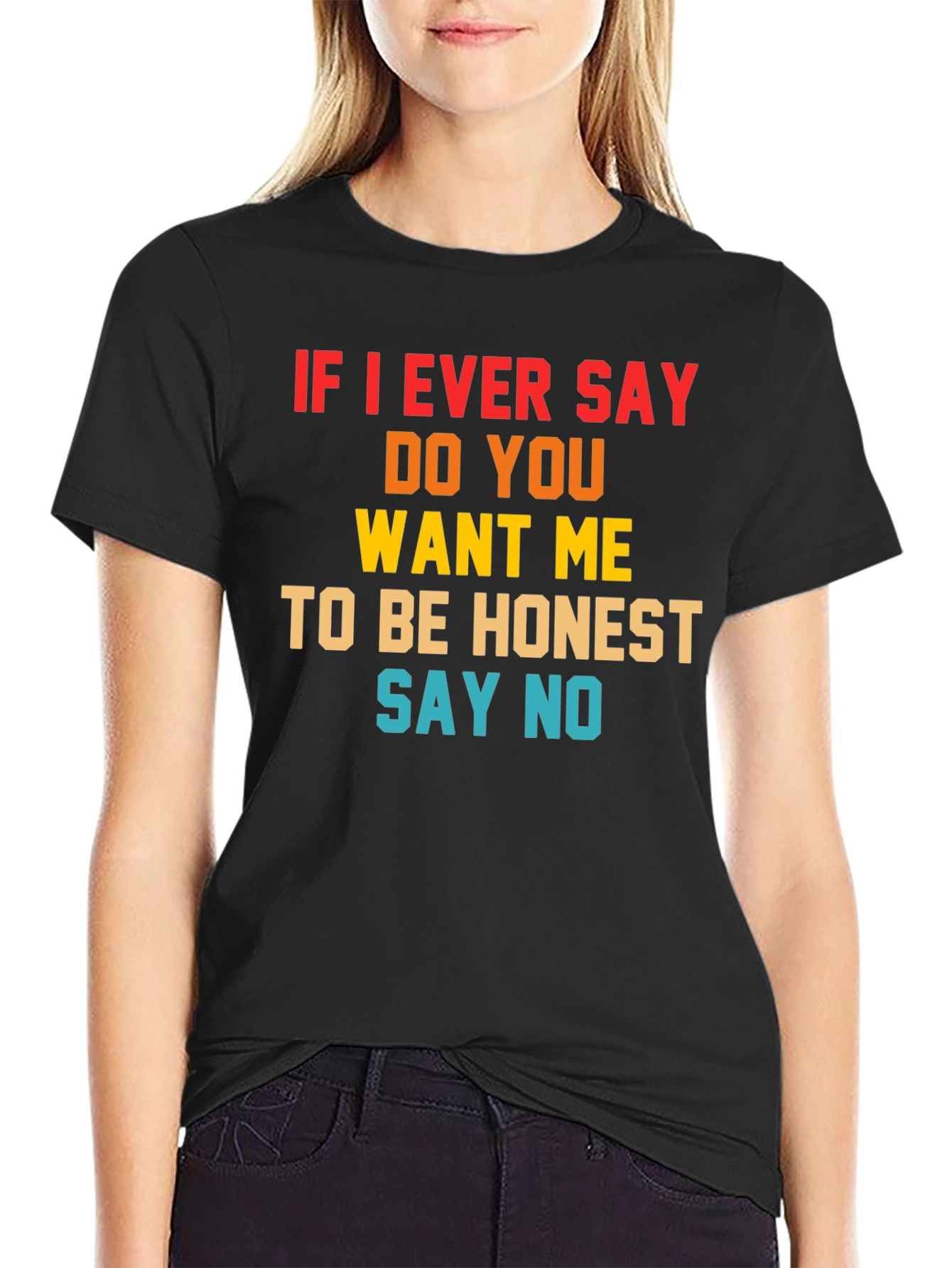 Black Funny Honesty Warning Graphic T-Shirt view 2