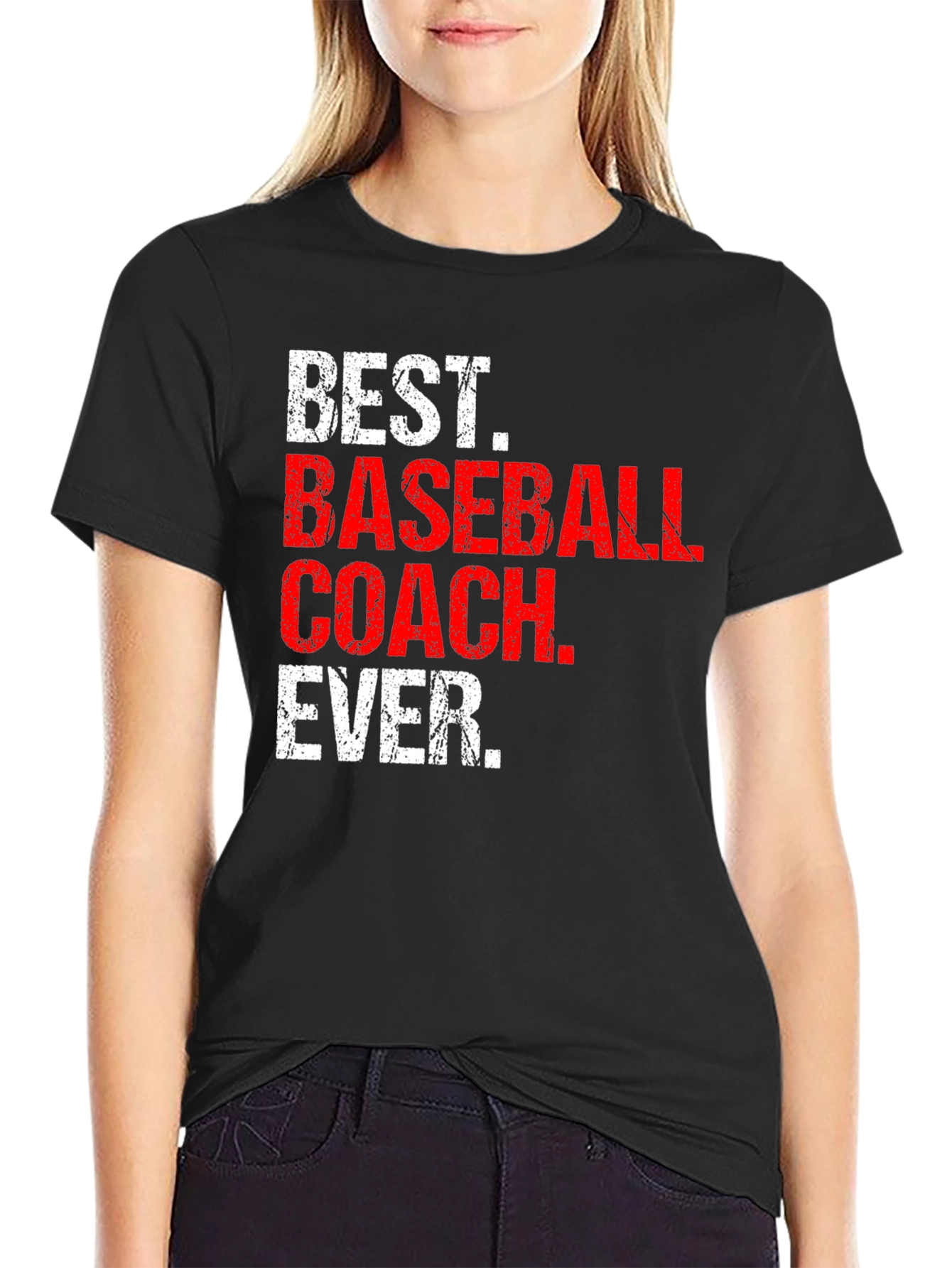 Black Best Baseball Coach Ever Graphic T-Shirt view 2